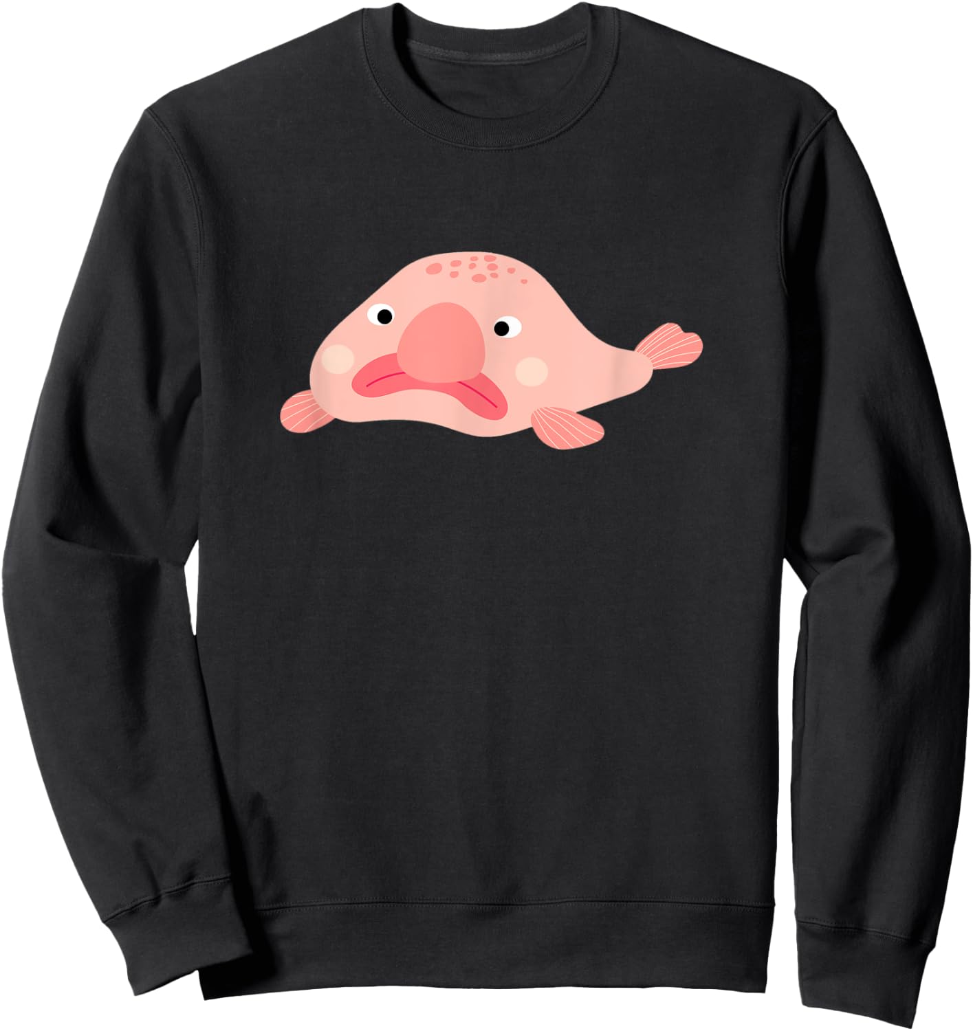 Funny Blobfish - Pink Blob Fish Sweatshirt - Sweatshirt | Black