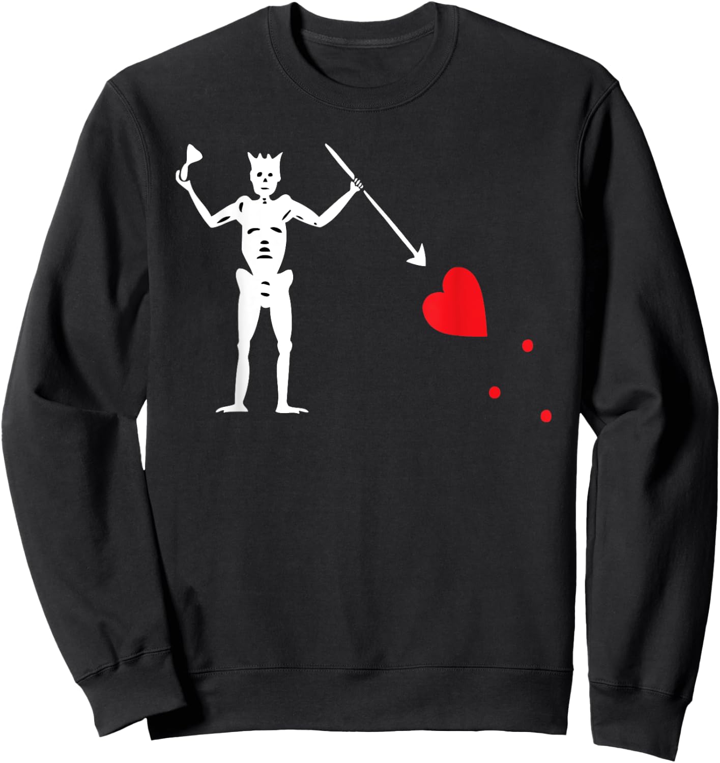 Teerific Teez: PIRATE FLAG (BLACK BEARD) Sweatshirt - Sweatshirt | Black