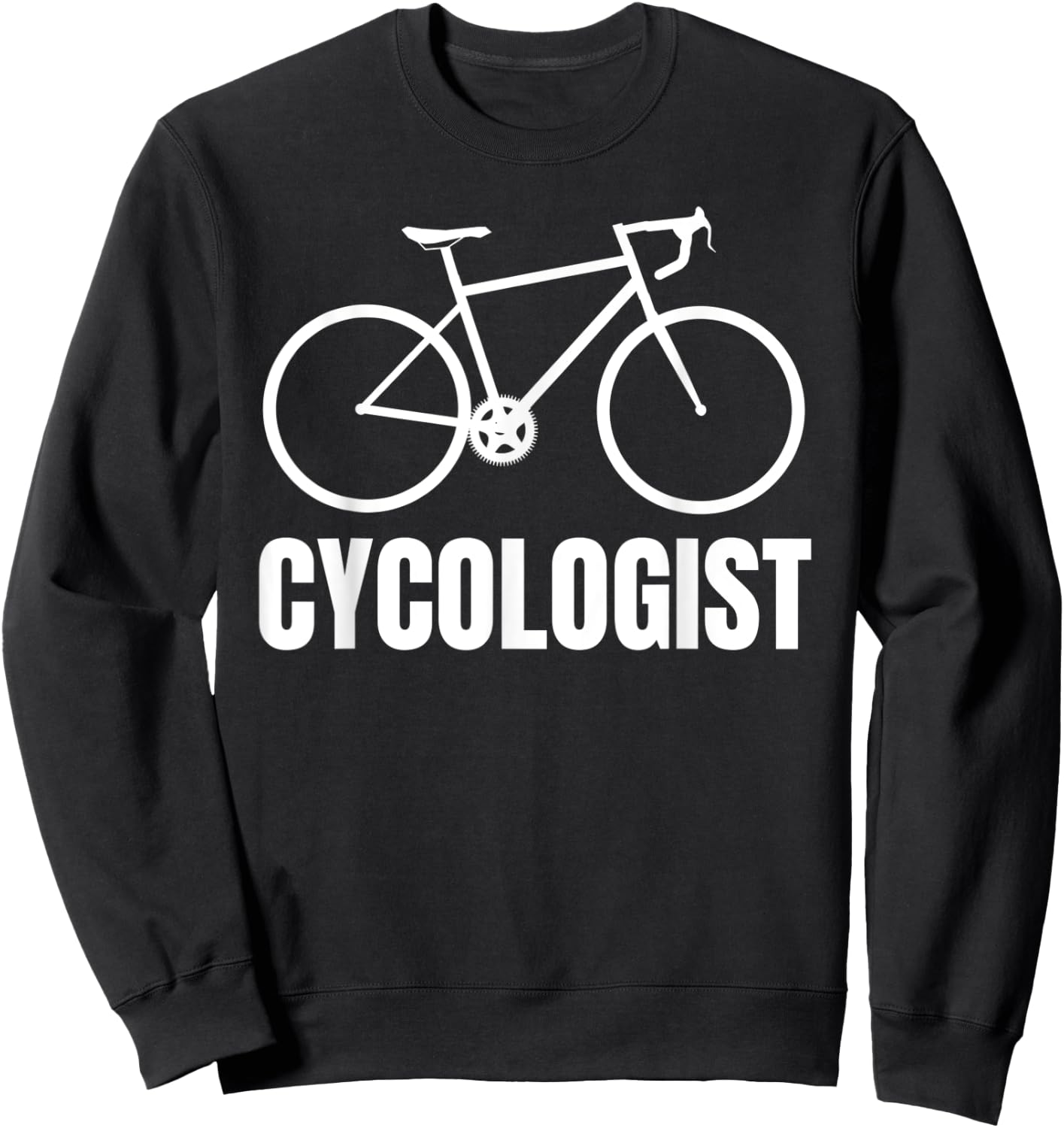 Cycologist Funny Bicycle Bike Gift Short Sleeve Sweatshirt - Sweatshirt | Black