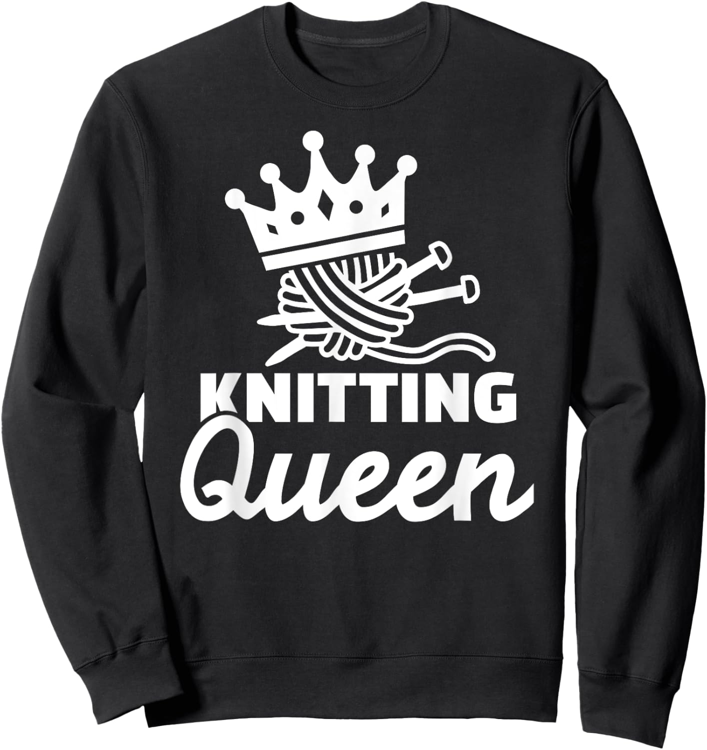 Knitting queen Sweatshirt - Sweatshirt | Black