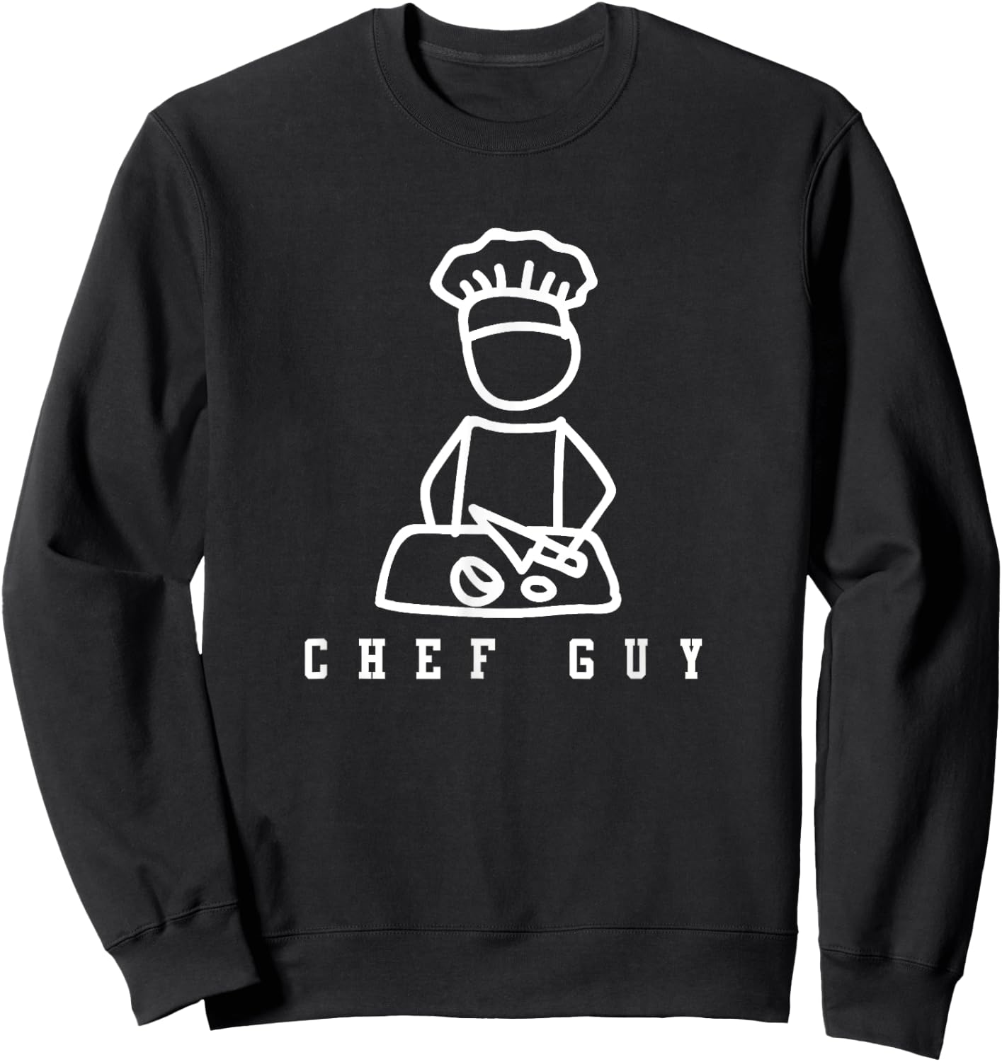 Chef Guy | Chef Design Cooking Sweatshirt - Sweatshirt | Black