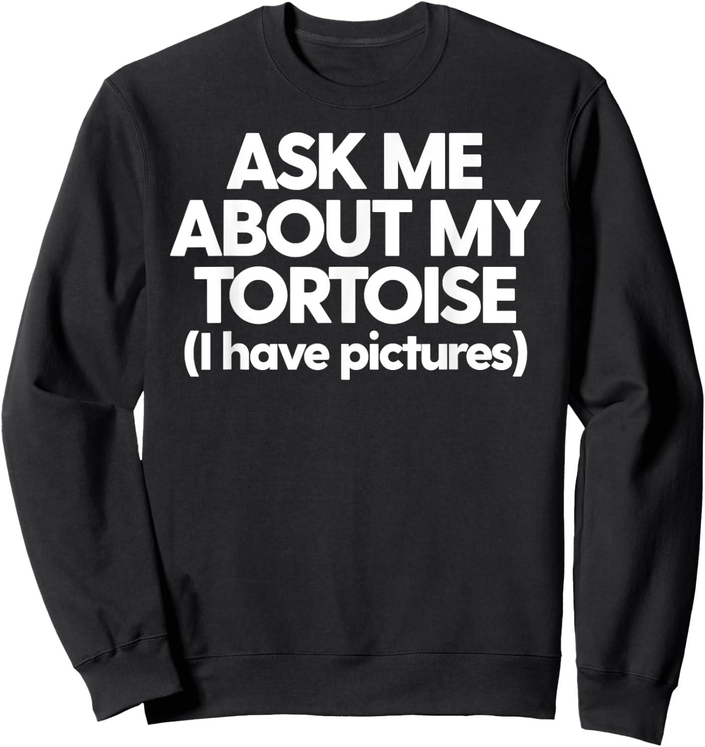 Dad Ask About My Tortoise Funny Turtle Sweatshirt - Sweatshirt | Black
