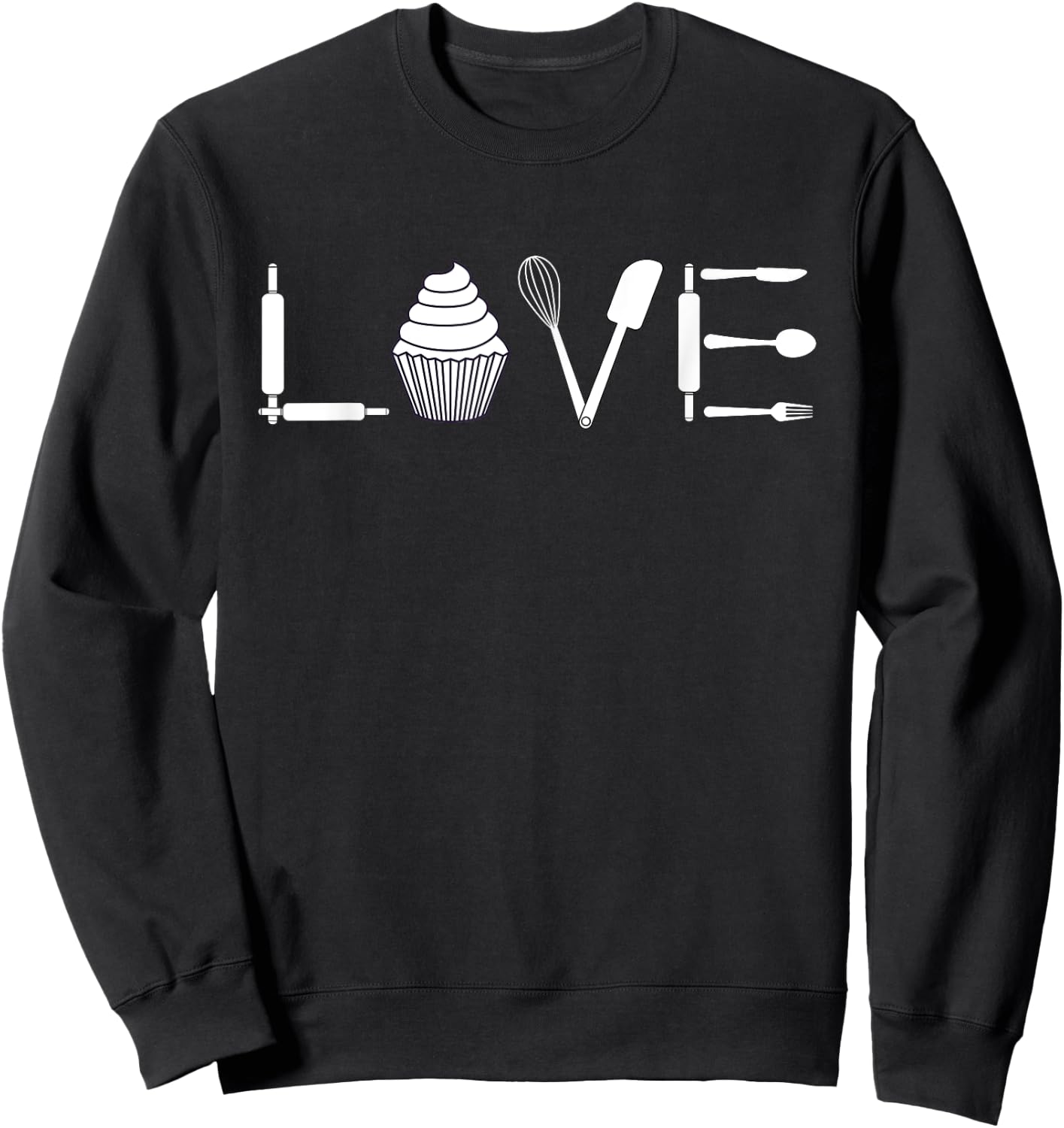 Love - Funny Cupcake Baker Pastry Baking Gift Sweatshirt - Sweatshirt | Black