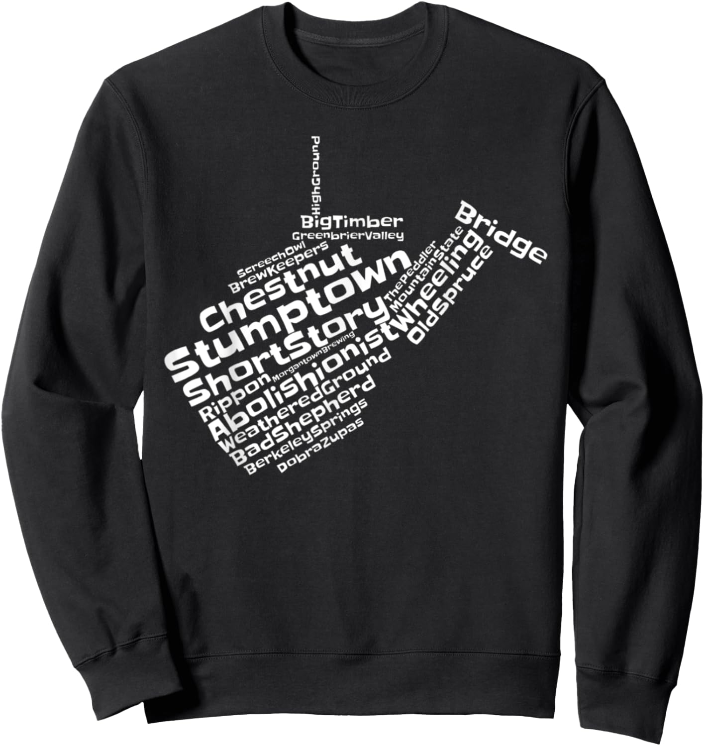 Drink Local West Virginia Breweries Sweatshirt - Sweatshirt | Black