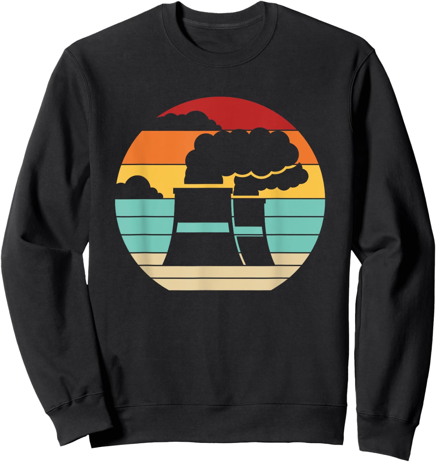 Retro Nuclear Power Plant Energy Uranium Nuclear Engineer Sweatshirt - Sweatshirt | Black