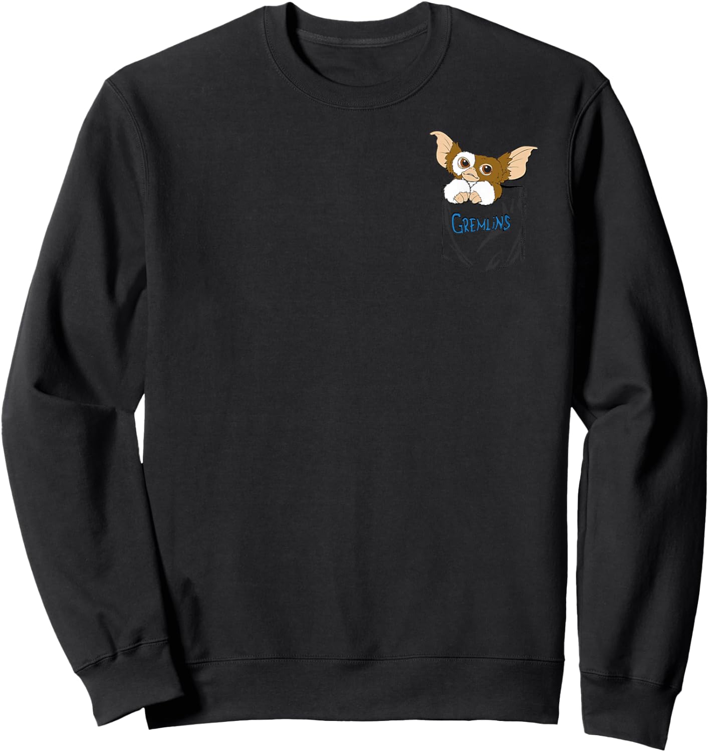 Gremlins Gizmo Faux Pocket Sweatshirt - Sweatshirt | Black