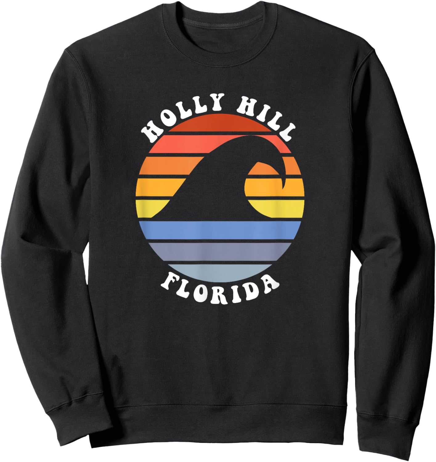 Cute Holly Hill Florida FL Beach Vacation Souvenir Sweatshirt - Sweatshirt | Black