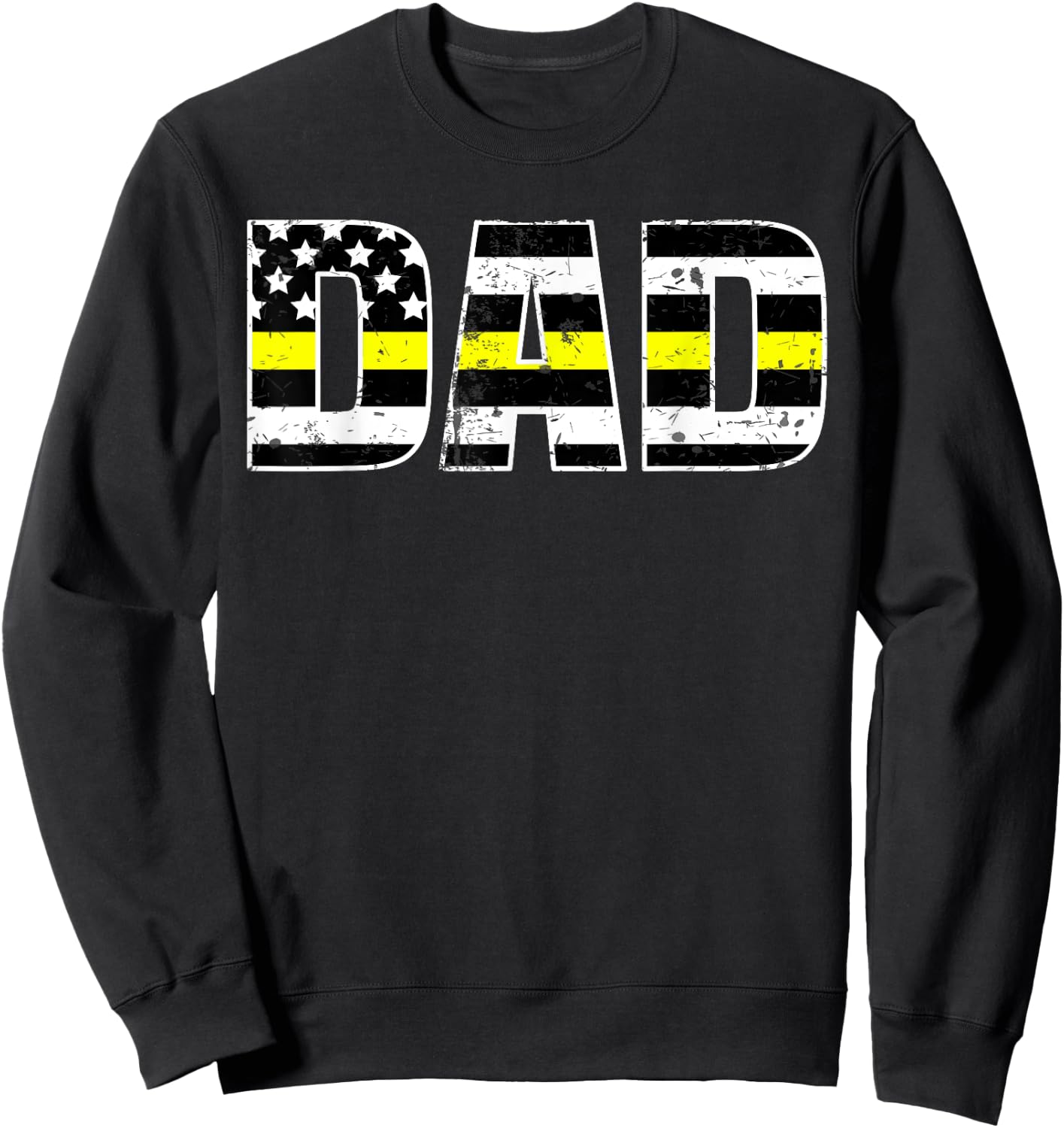Dispatcher Dad Shirt Thin Line In Gold Daddy Father Shirt Sweatshirt - Sweatshirt | Black