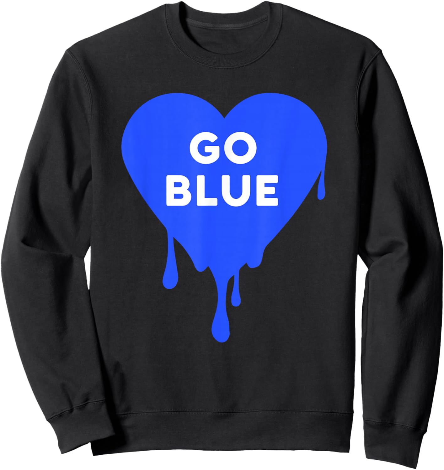 Go Blue - Blue team, Color War, Camp, Dripping Heart, cute Sweatshirt - Sweatshirt | Black