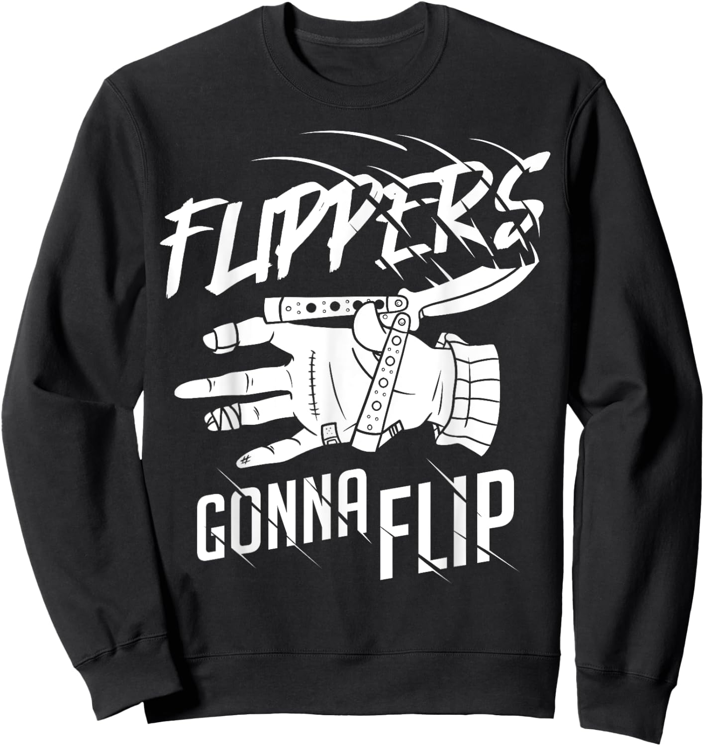 Butterfly Knife Lover Balisong Flipping Butterfly Knife - - Black - Short Sleeve - Small - Classic Fit - Cotton 60%, Polyester 40% Sweatshirt - Sweatshirt | Black