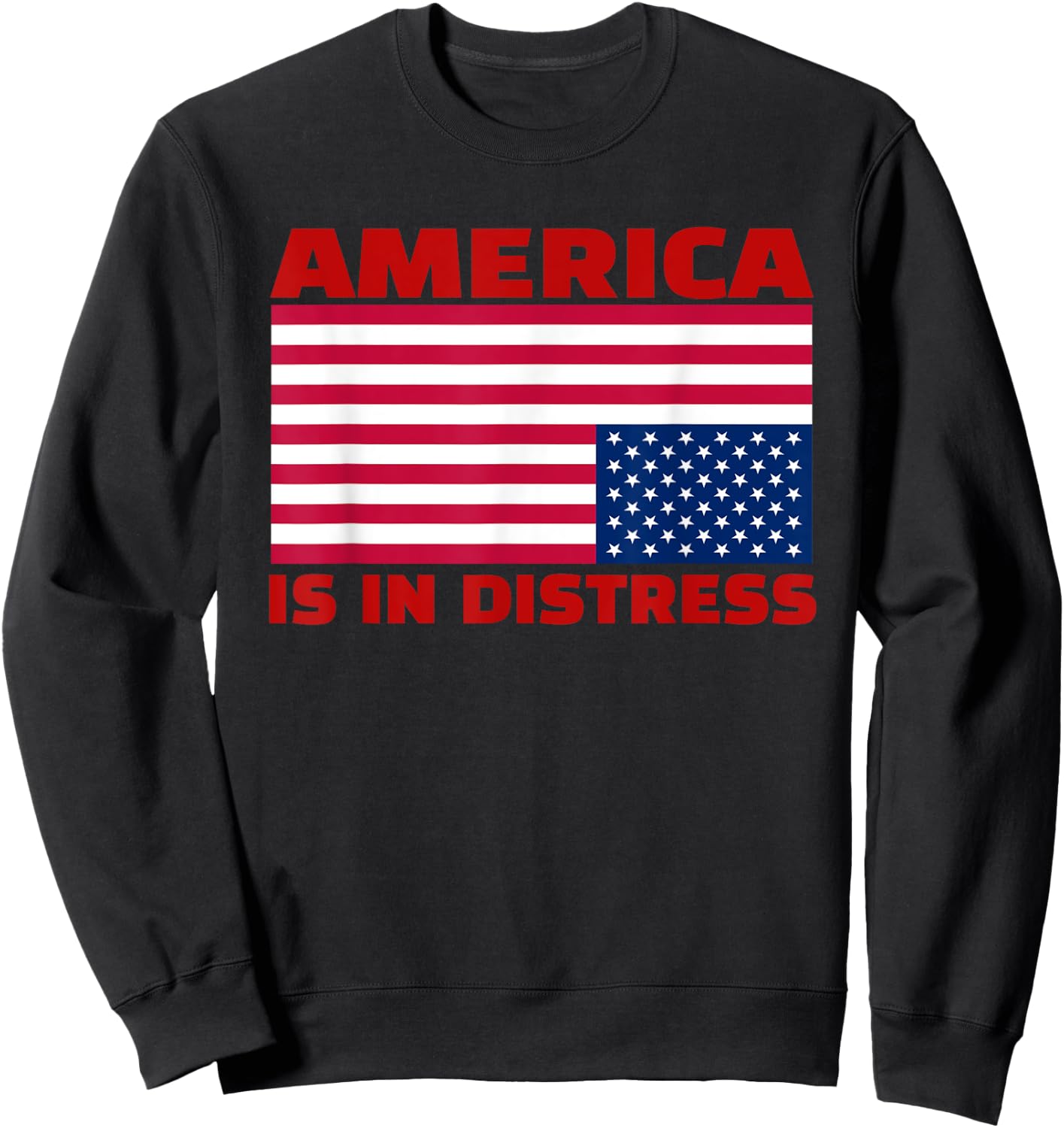America is in distress.Upside down American Flag Sweatshirt - Sweatshirt | Black