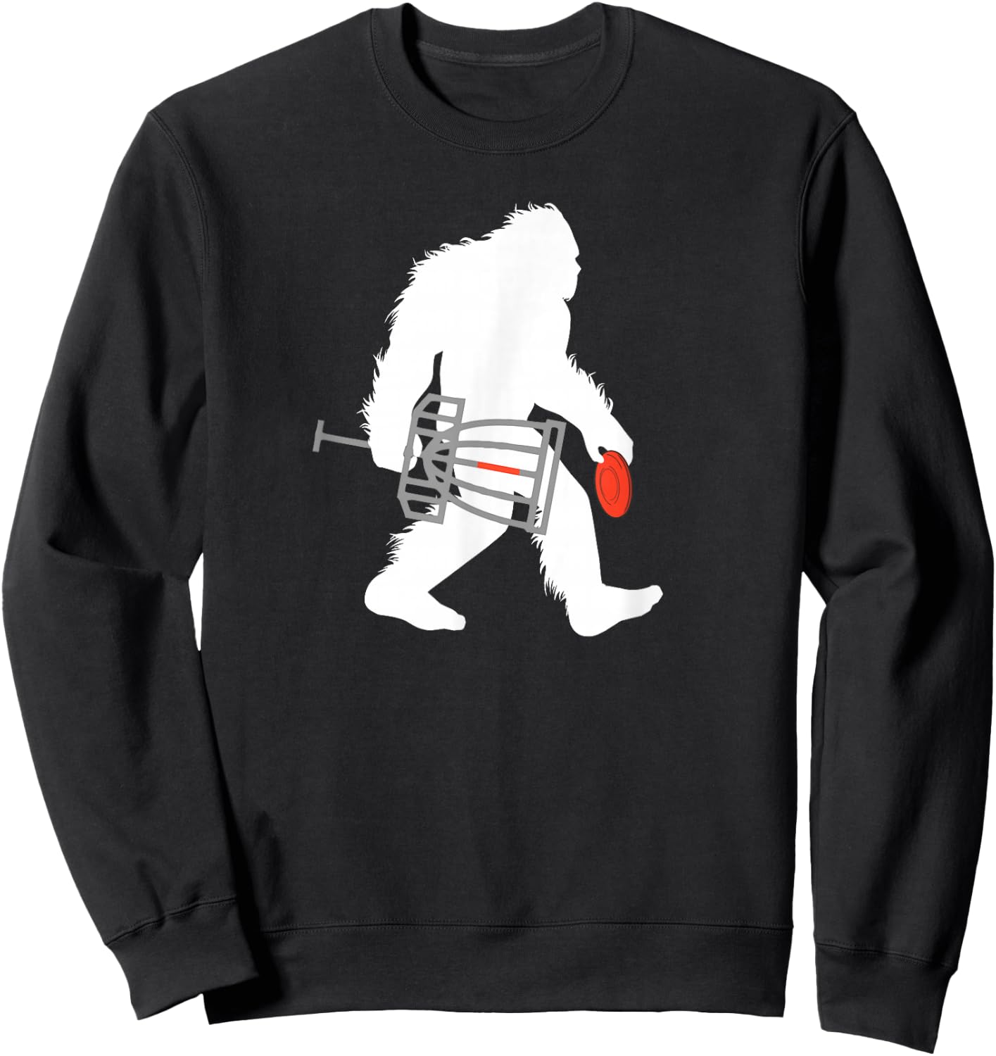 Bigfoot Disc Golf Cryptid Sasquatch Disc Golfer Sweatshirt - Sweatshirt | Black