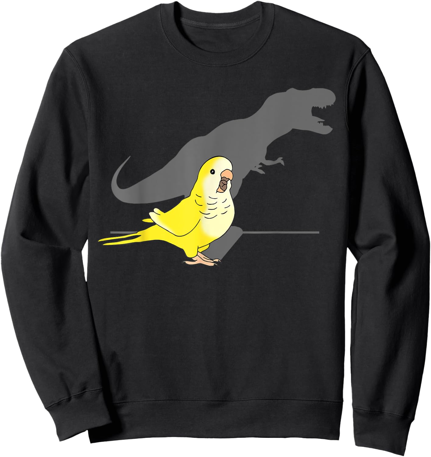 T-rex Yellow Lutino Monk Parakeet, Funny Birb memes Quaker Sweatshirt - Sweatshirt | Black