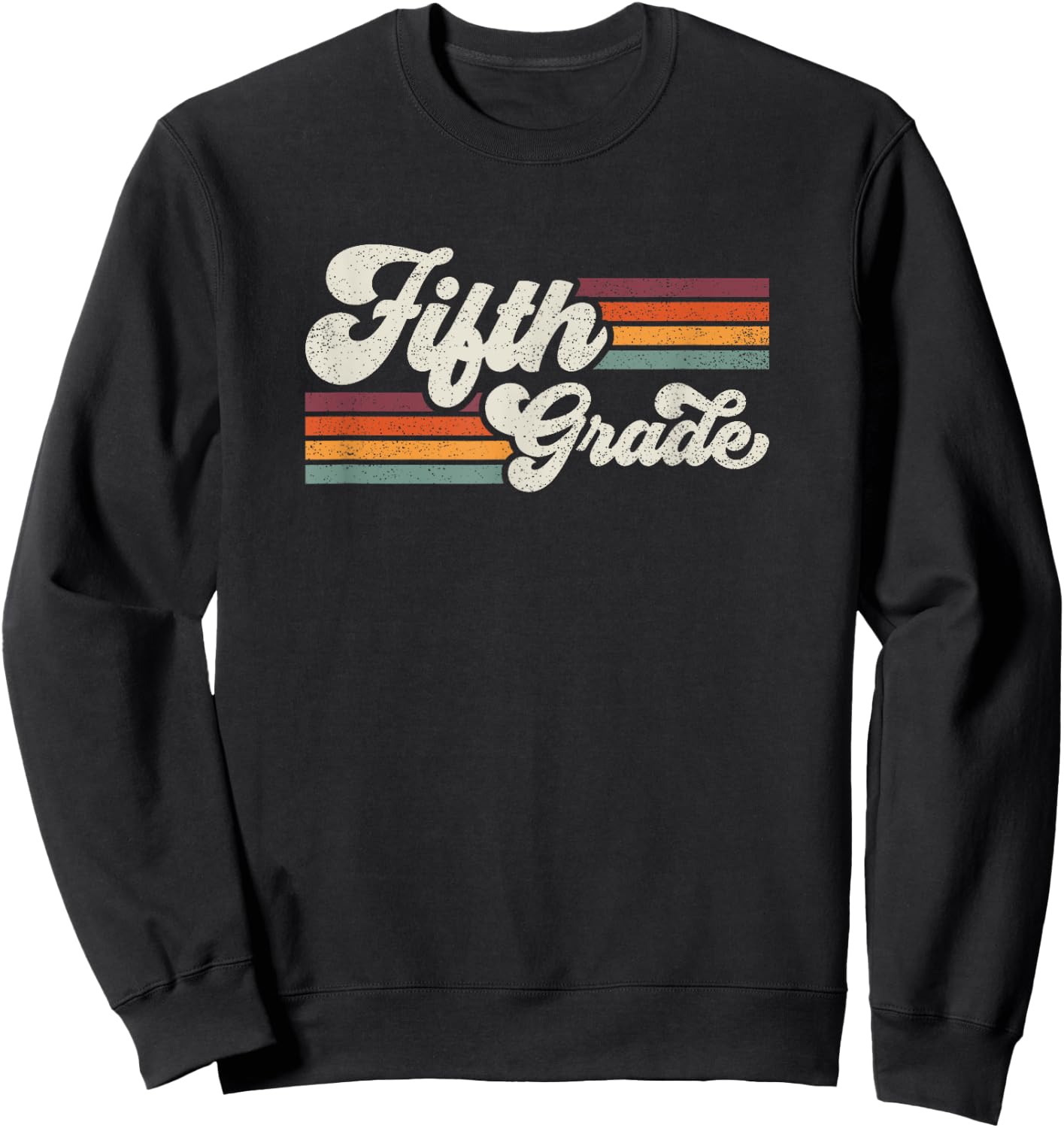 Retro Fifth Grade Teacher Back To School Sweatshirt - Sweatshirt | Black