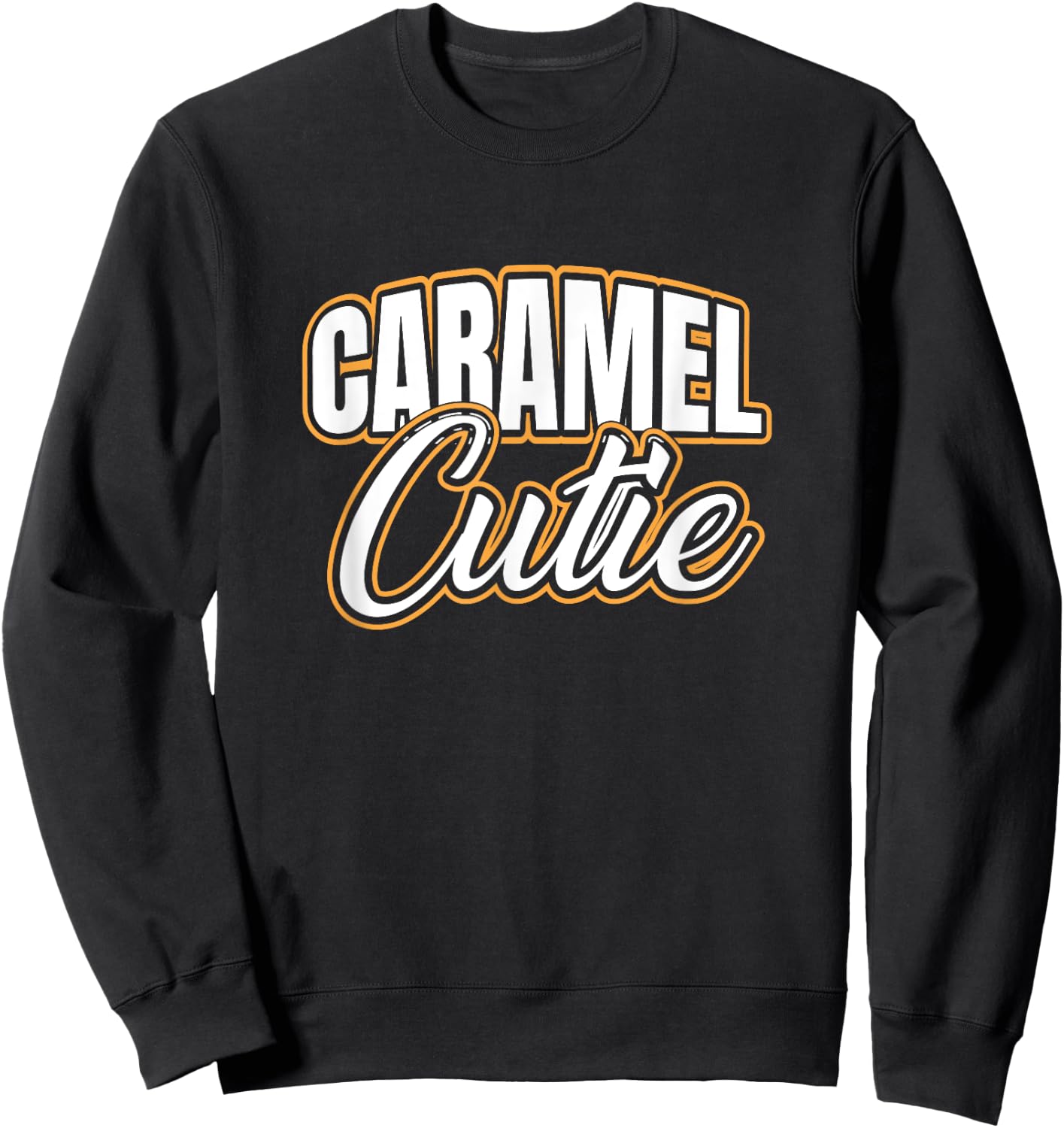 Caramel Cutie Curly Coily Curvy Caramel Cute Natural Hair Sweatshirt - Sweatshirt | Black