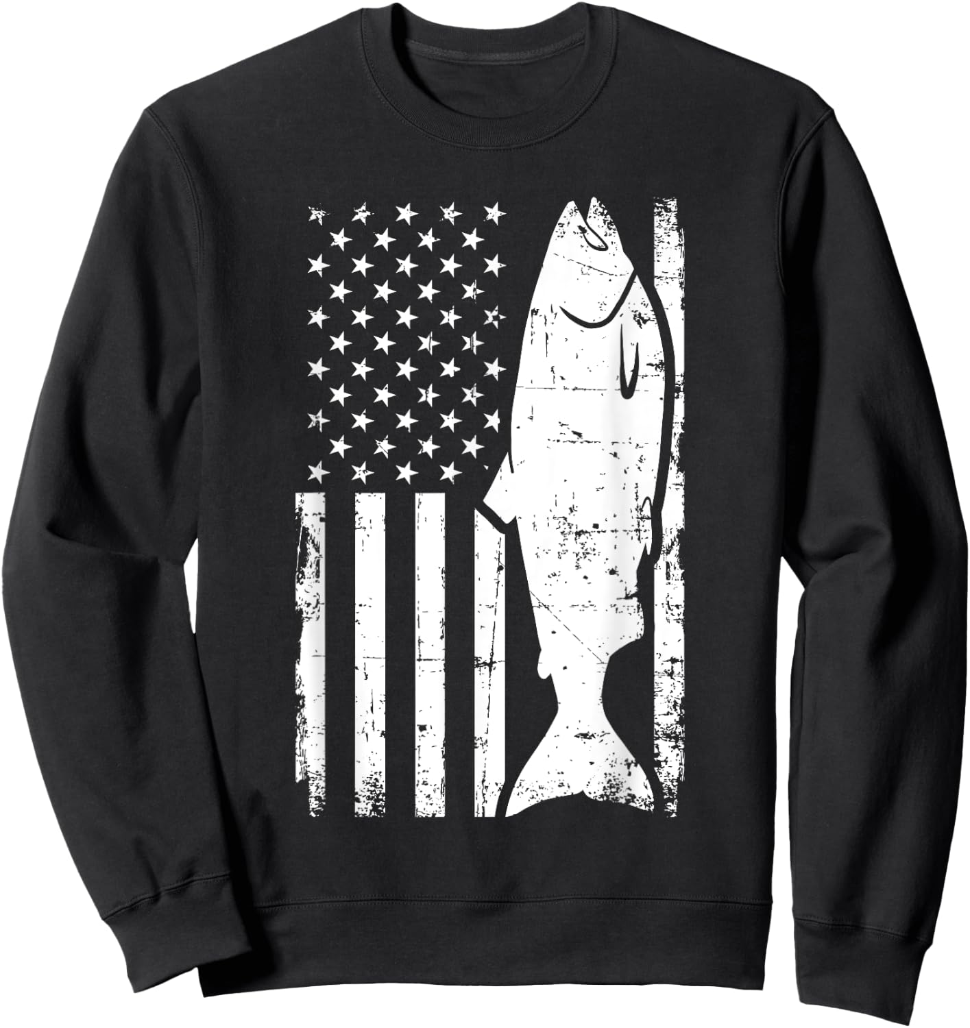 Salmon Fishing USA Sweatshirt - Sweatshirt | Black