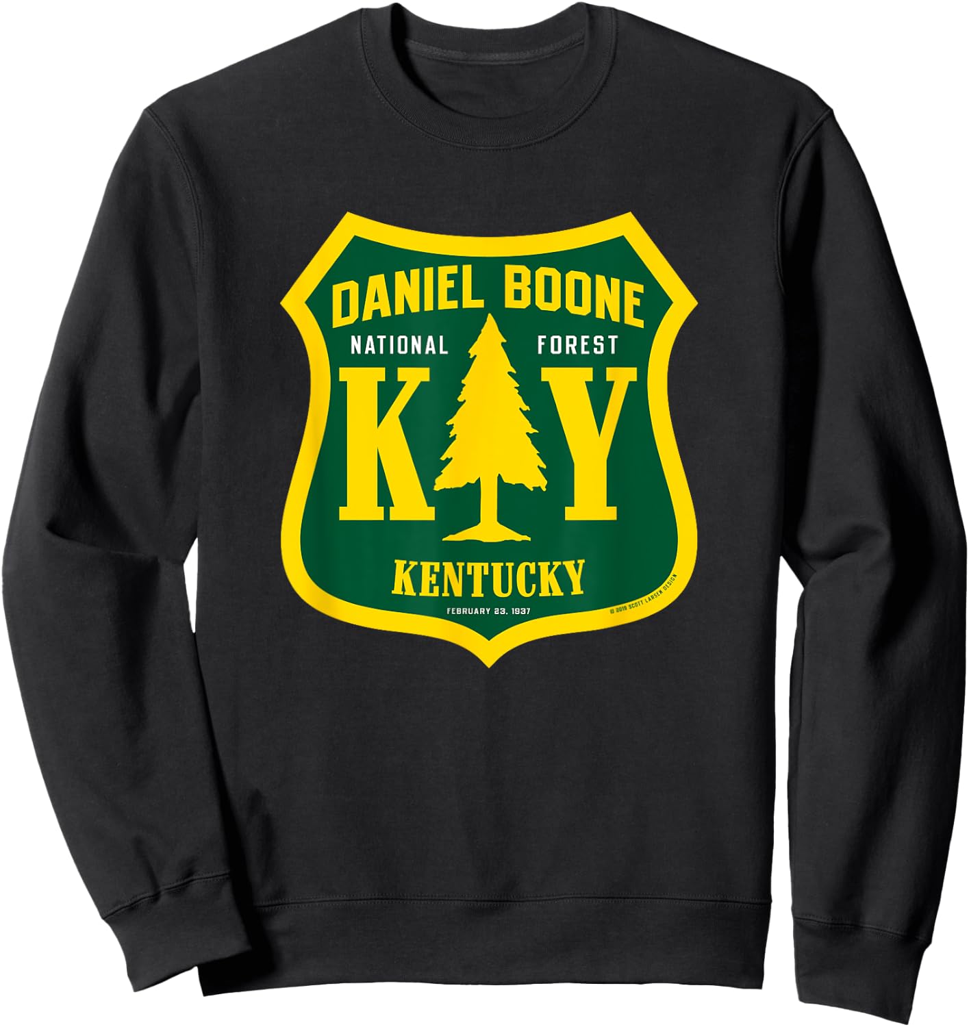 Daniel Boone National Forest Kentucky National Forest Sign Sweatshirt - Sweatshirt | Black