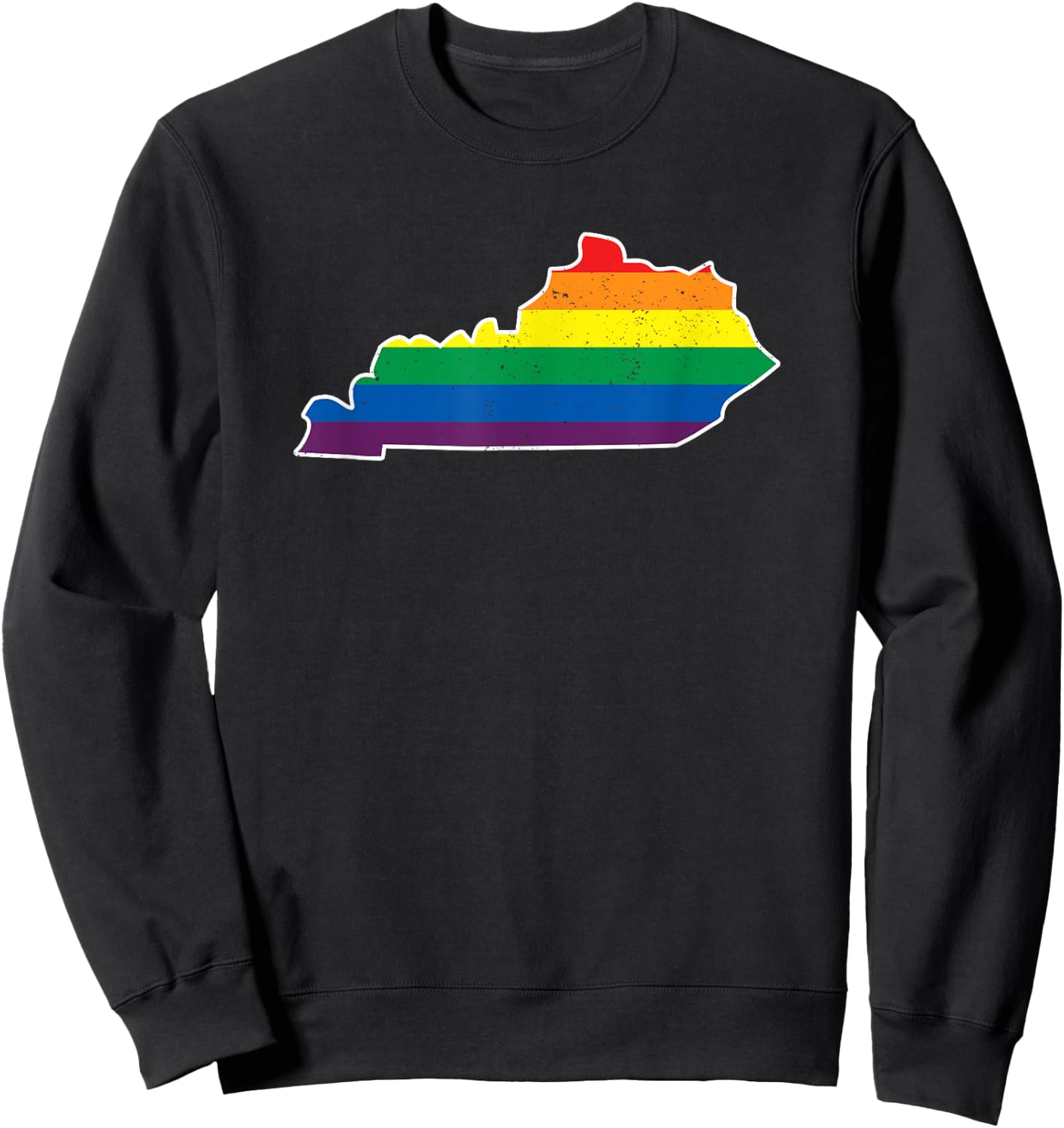 Gay Pride Flag - Kentucky Map - Rainbow Stripes Sweatshirt - Sweatshirt | Black
