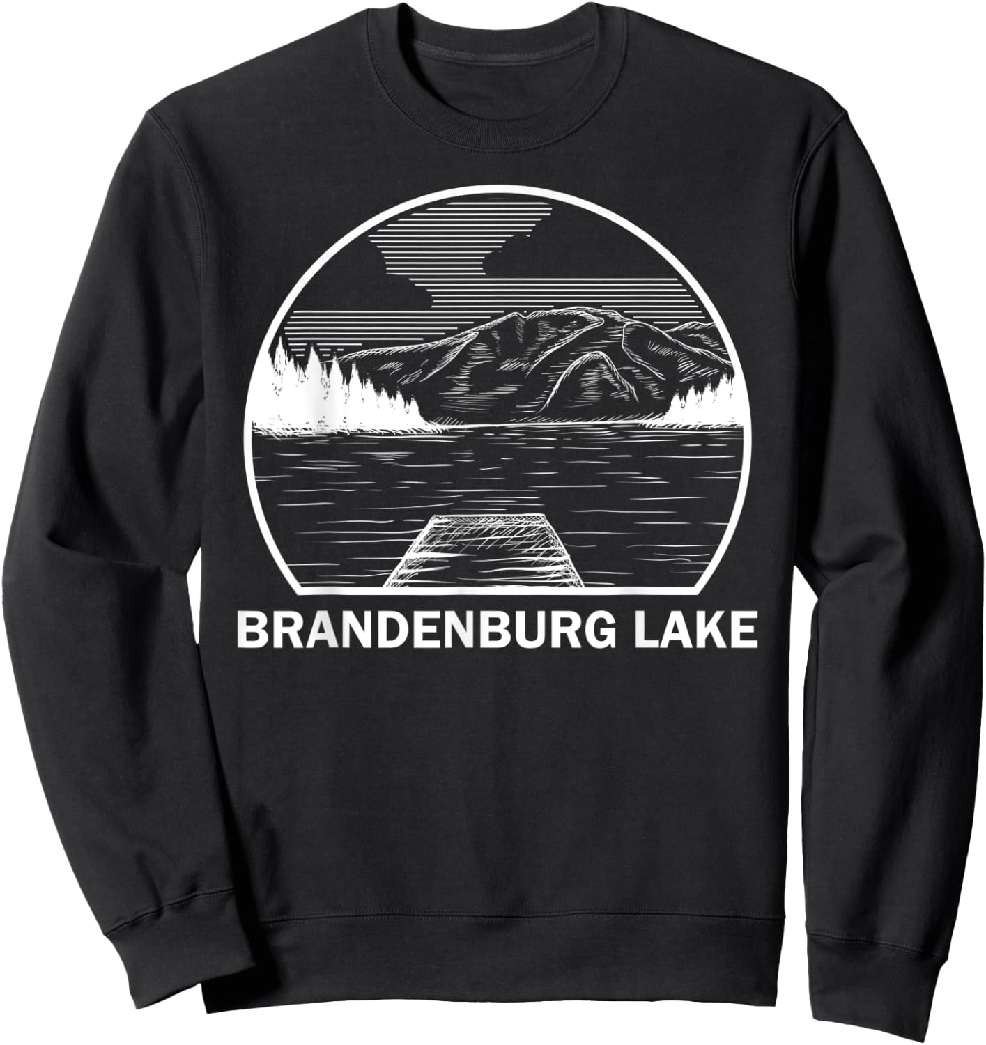 BRANDENBURG LAKE ILLINOIS Funny Fishing Camping Summer Gift Men Women Kids Sweatshirt - Sweatshirt | Black