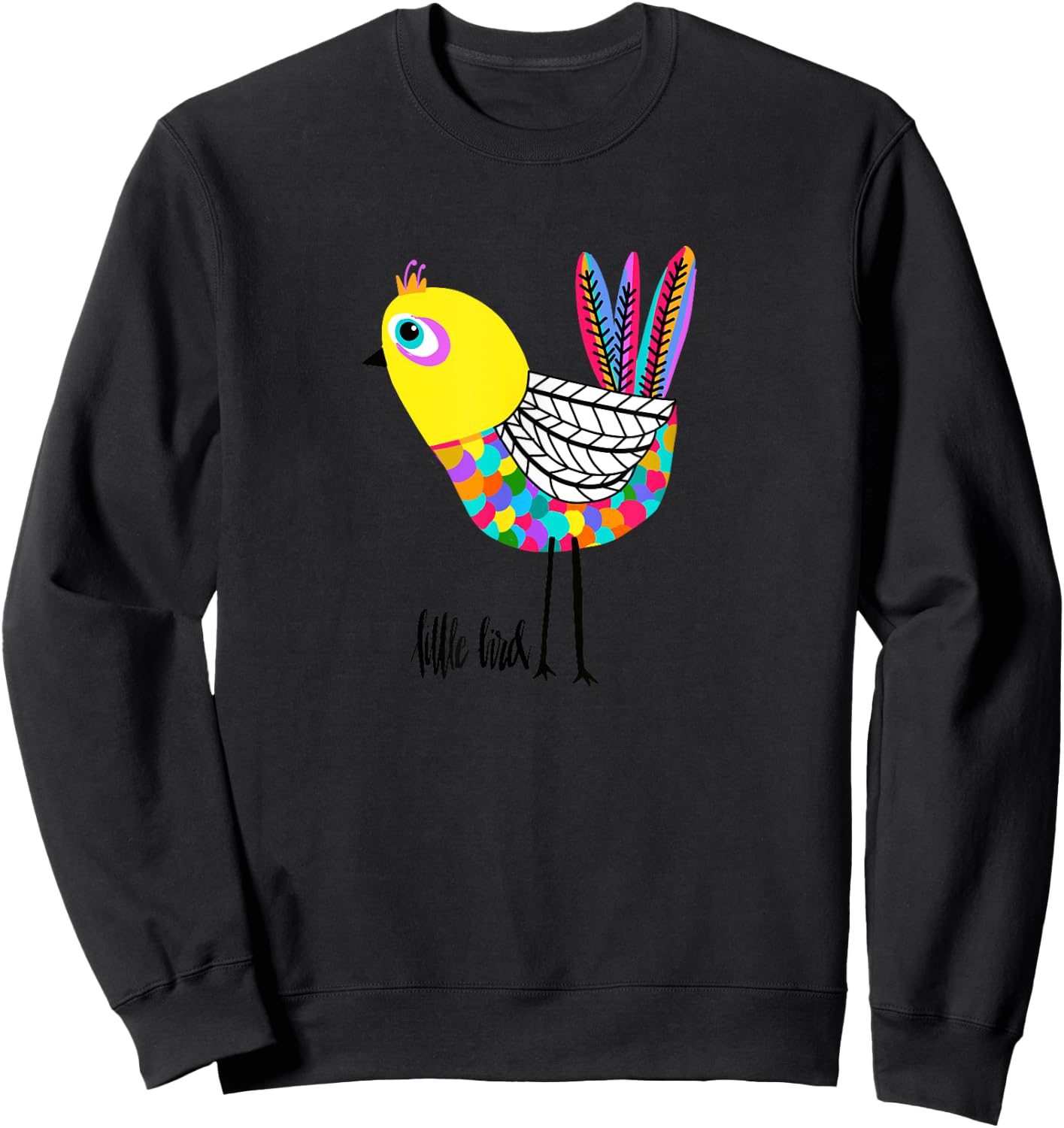 Women and Girls Bird Design is Fun and Cheery Gift Bird Love Sweatshirt - Sweatshirt | Black