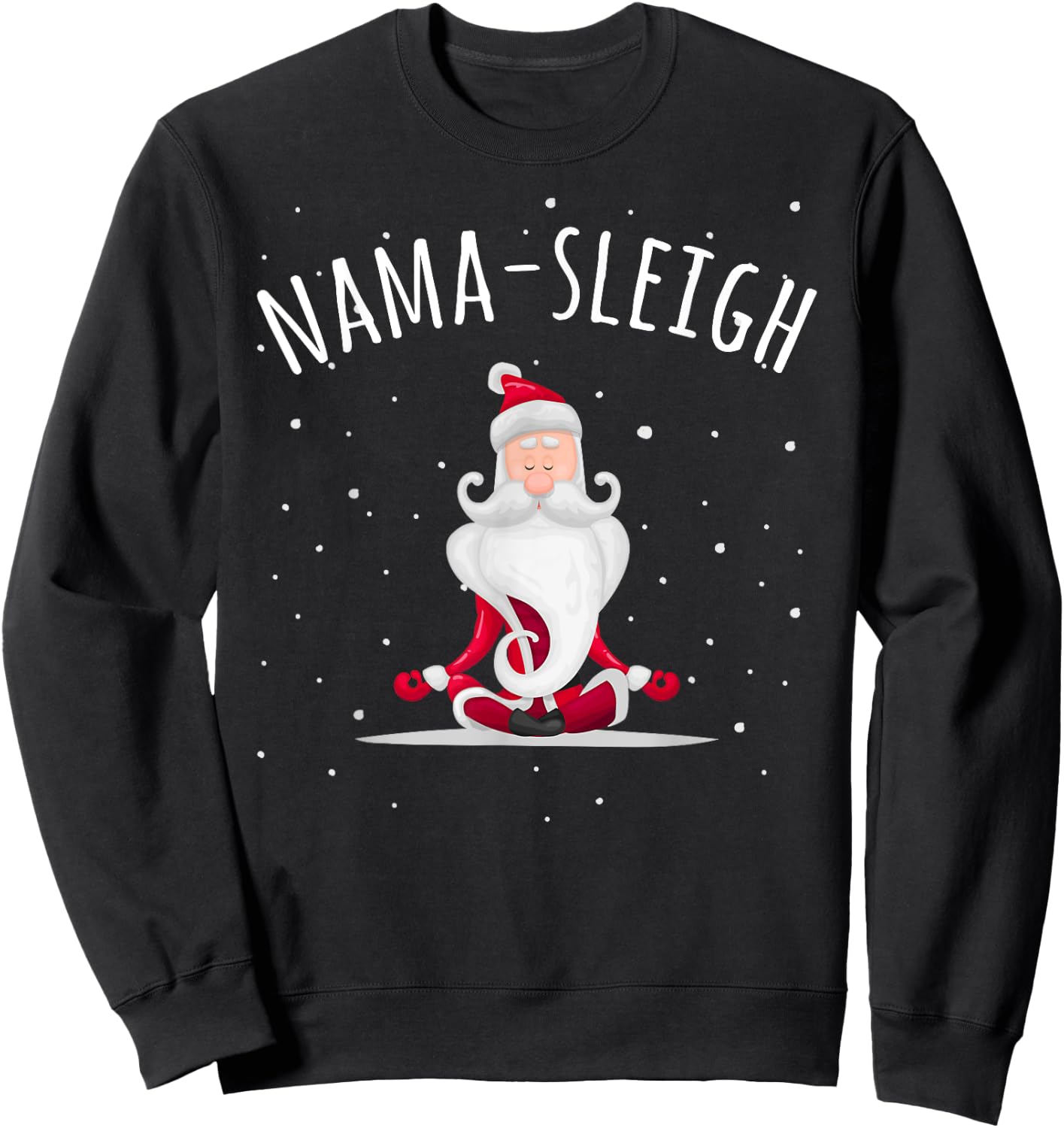 Nama-sleigh Namasleigh Funny Santa Yoga Christmas Lotus Pose Sweatshirt - Sweatshirt | Black