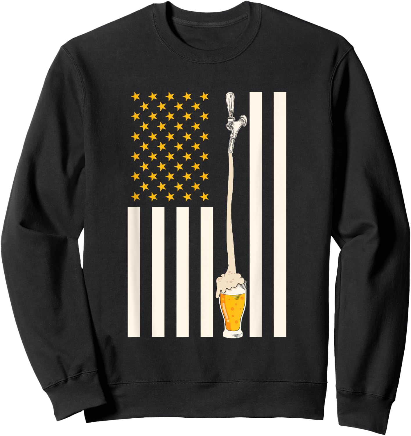 USA Flag Craft Beer Men Sweatshirt - Sweatshirt | Black