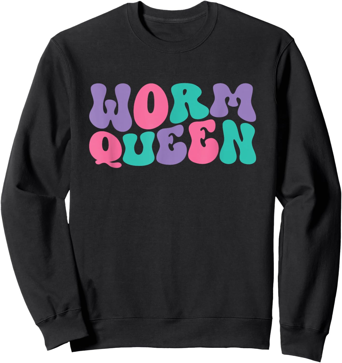 Worm Queen Worms Retro Vintage Wavy Groovy Sweatshirt - Sweatshirt | Black