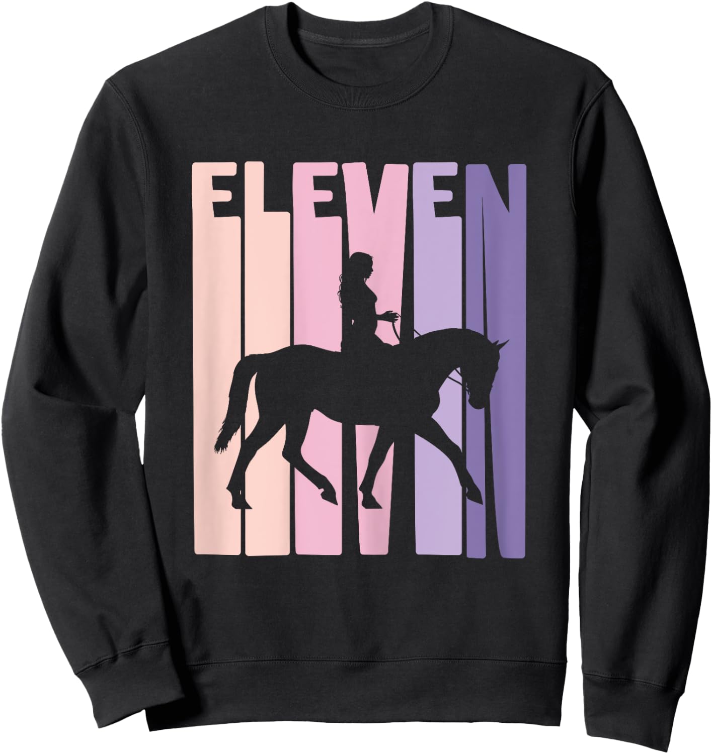 11th Birthday Gift Horse Rider Fan 11 Years Girls Sweatshirt - Sweatshirt | Black