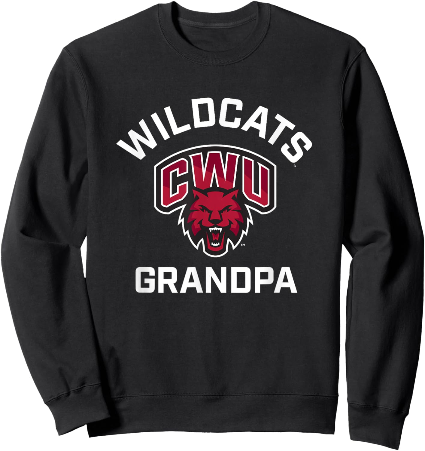 Central Washington University Wildcats Arched Grandpa Sweatshirt - Sweatshirt | Black