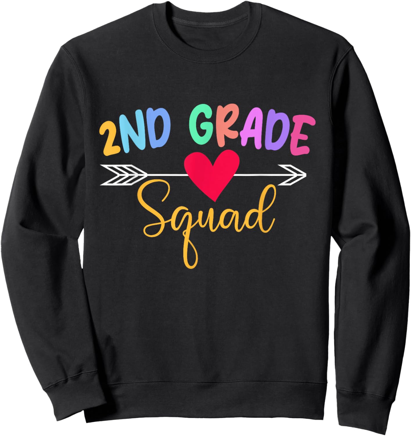 2nd Grade Squad - Teacher Student School Sweatshirt - Sweatshirt | Black