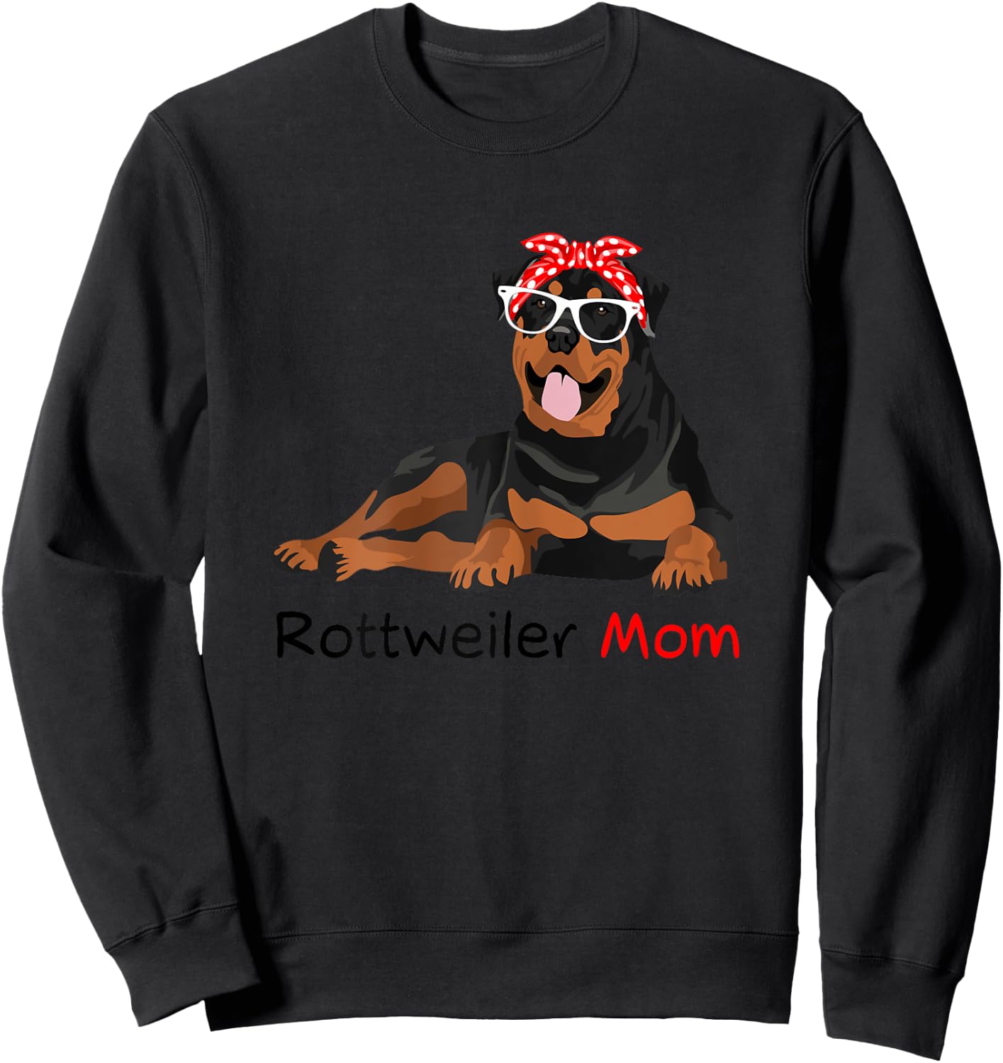 Rottweiler Mom Bandana Rottweiler Dog Sweatshirt - Sweatshirt | Black