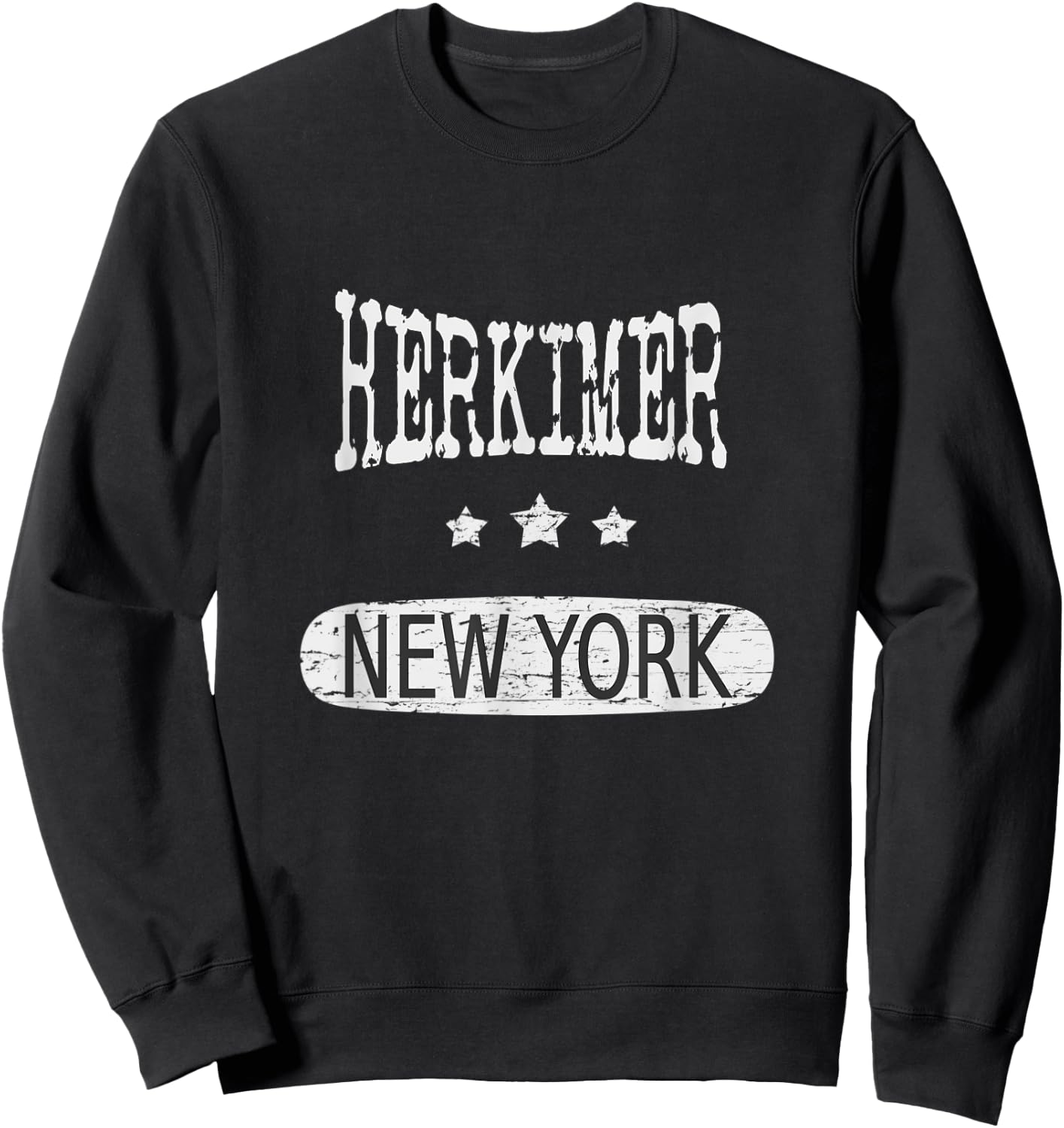 Vintage Herkimer New York Sweatshirt - Sweatshirt | Black