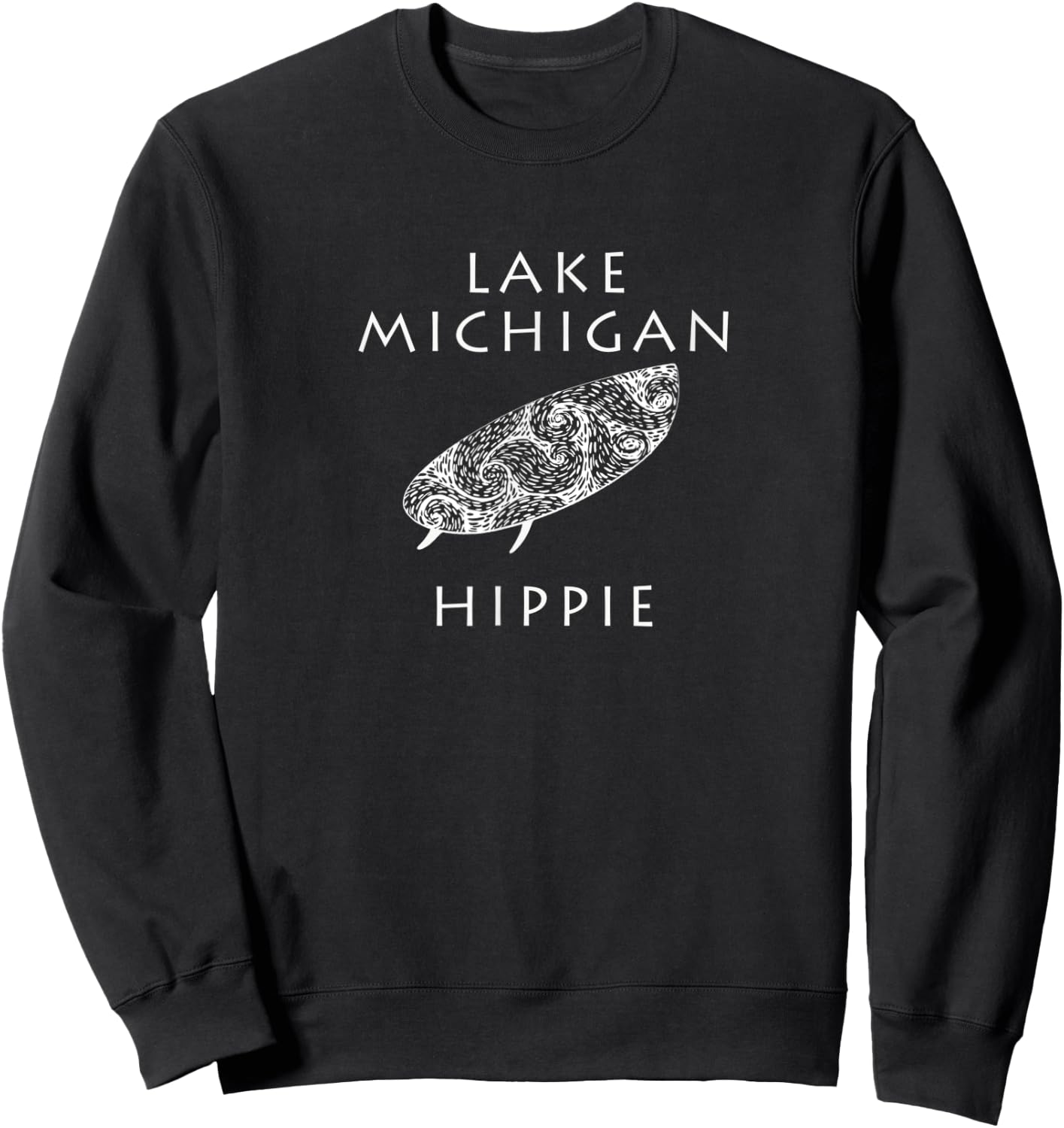 Lake Michigan Surf Hippie Sweatshirt - Sweatshirt | Black