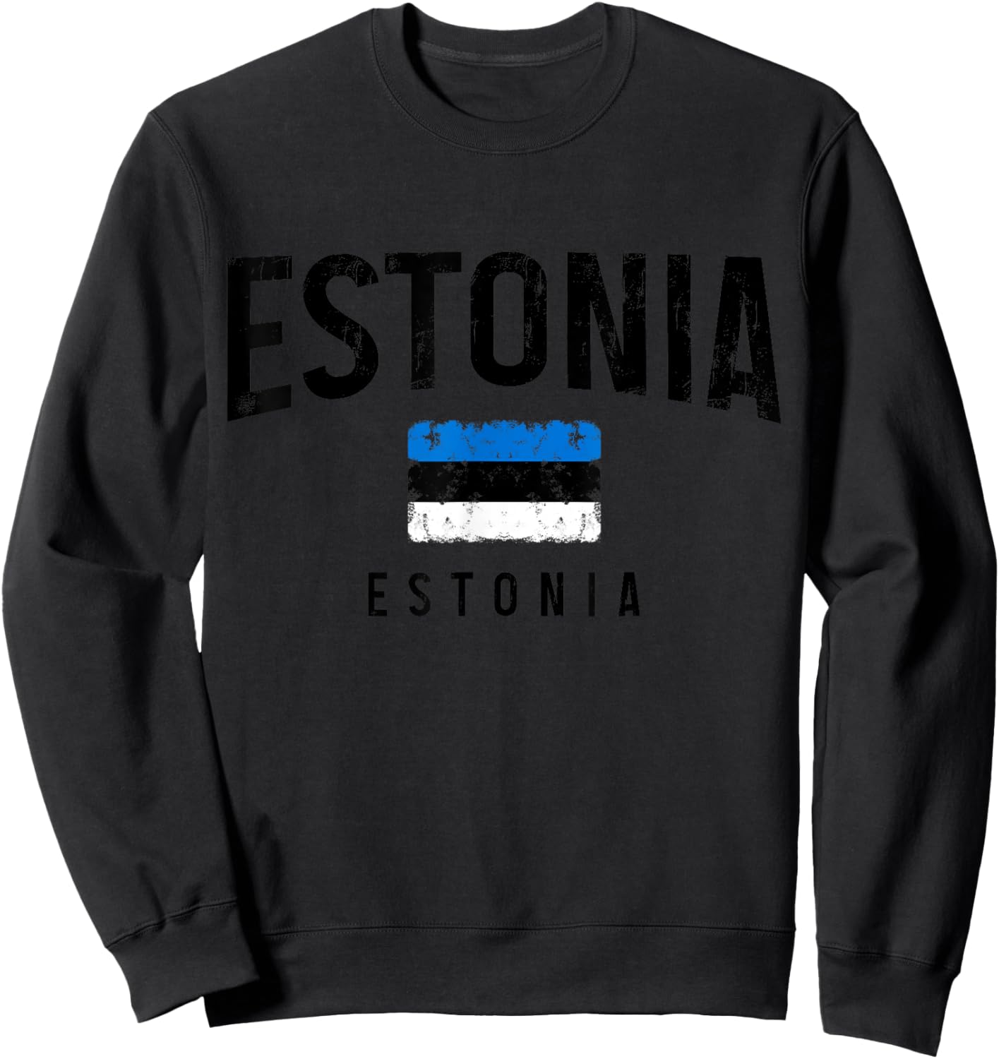 Estonia Estonia Estonian Flag Vintage Pride Sweatshirt - Sweatshirt | Black