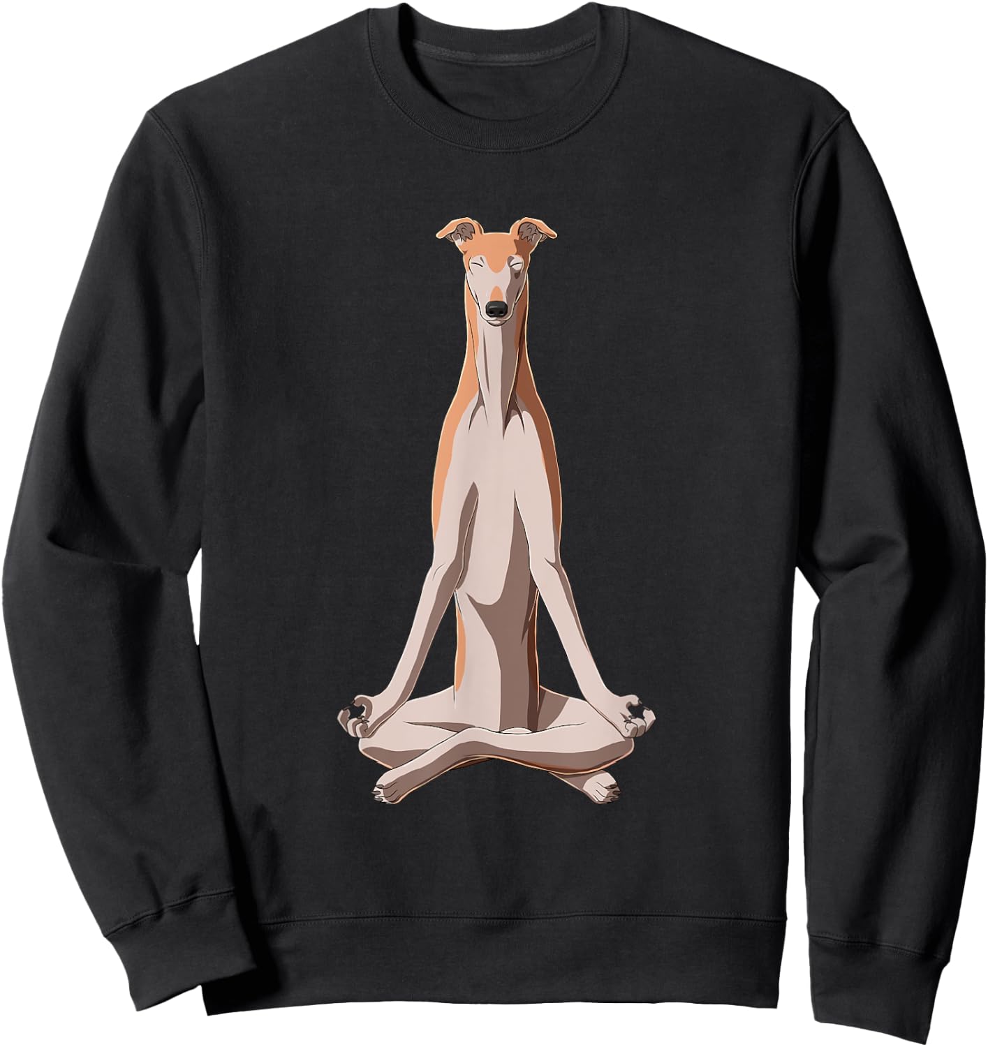 Funny Yoga Dog Greyhound Women Kids Sweatshirt - Sweatshirt | Black
