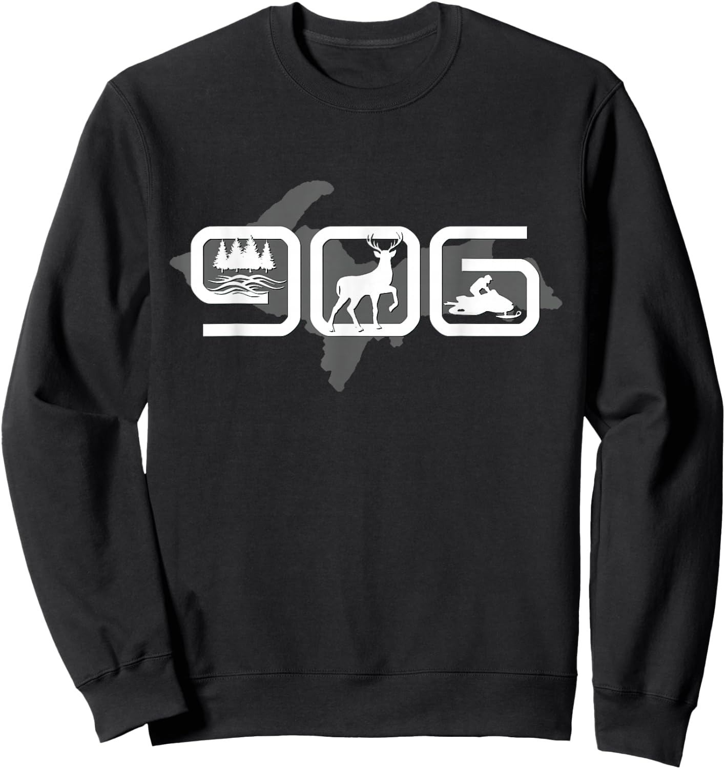 906 Upper Peninsula of Michigan U.P. Sweatshirt - Sweatshirt | Black