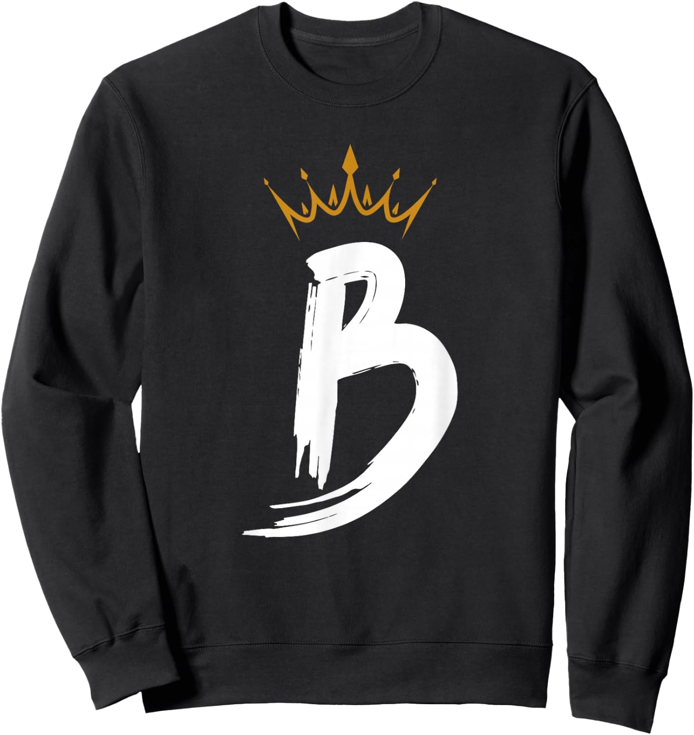 Queen King Letter B - Favorite Letter with Crown Alphabet Sweatshirt - Sweatshirt | Black