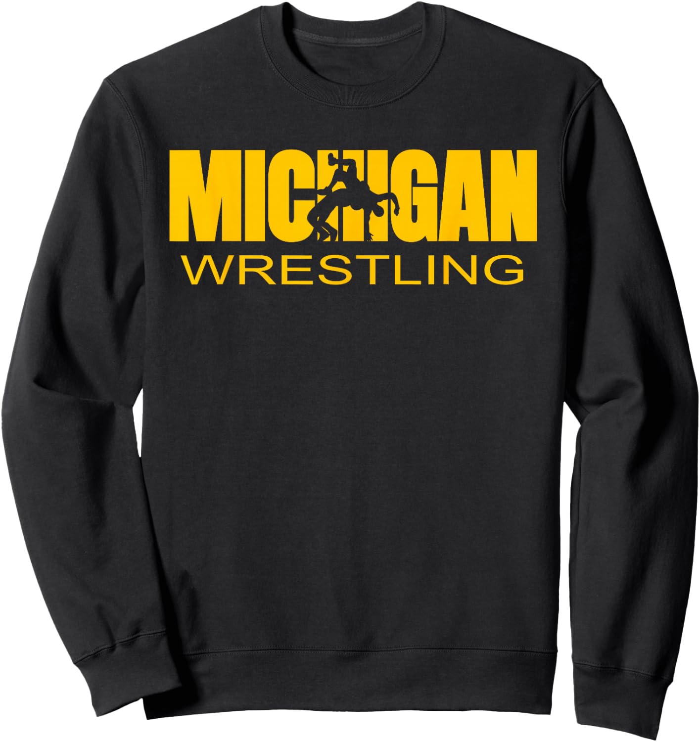 Michigan Wrestling Freestyle Wrestler MI The Wolverine State Sweatshirt - Sweatshirt | Black