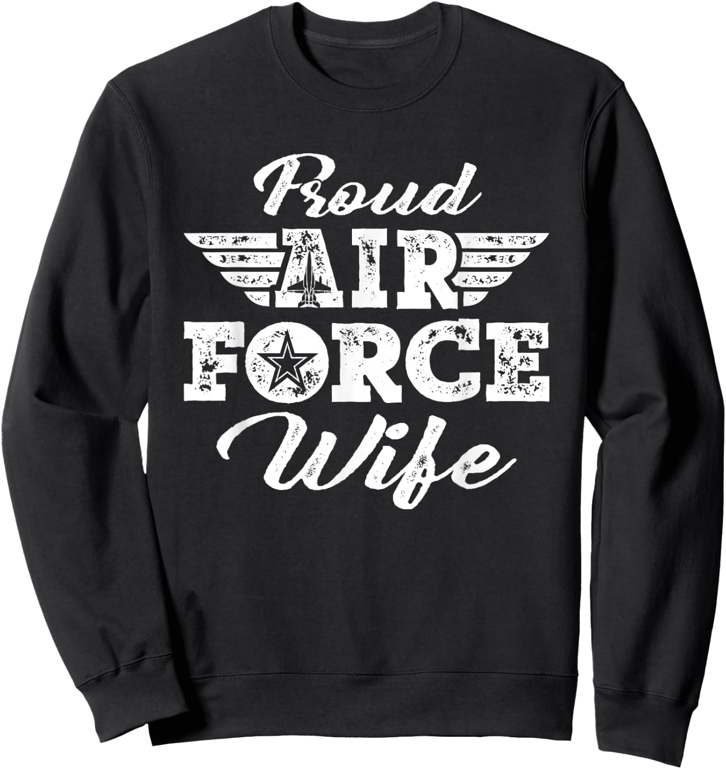 Proud US Air Force Wife - Pride Military Family Spouse Gifts Sweatshirt - Sweatshirt | Black