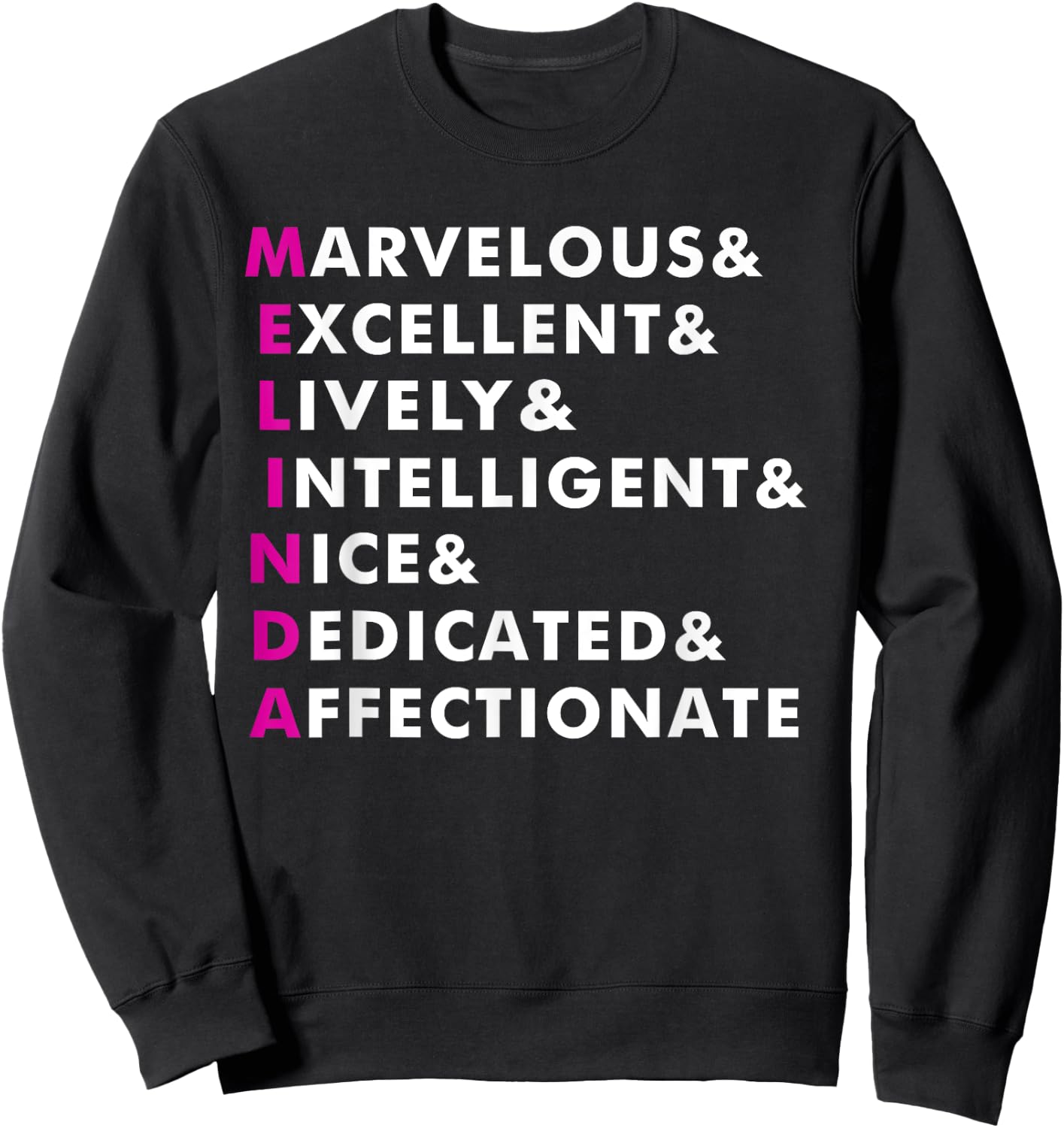 Melinda Name Shirt Personalized Gift Sweatshirt - Sweatshirt | Black