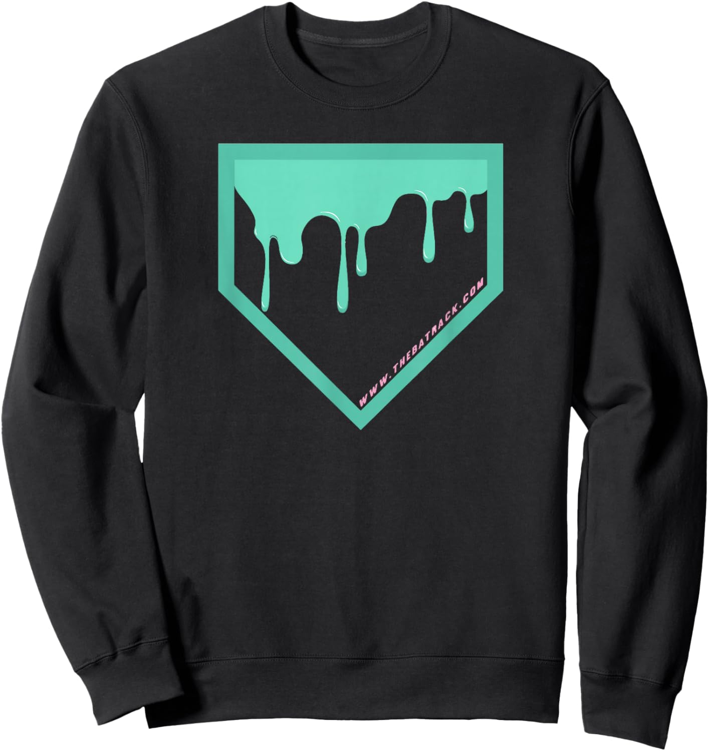 Baseball Home Plate Drip 2 Mint Sweatshirt - Sweatshirt | Black