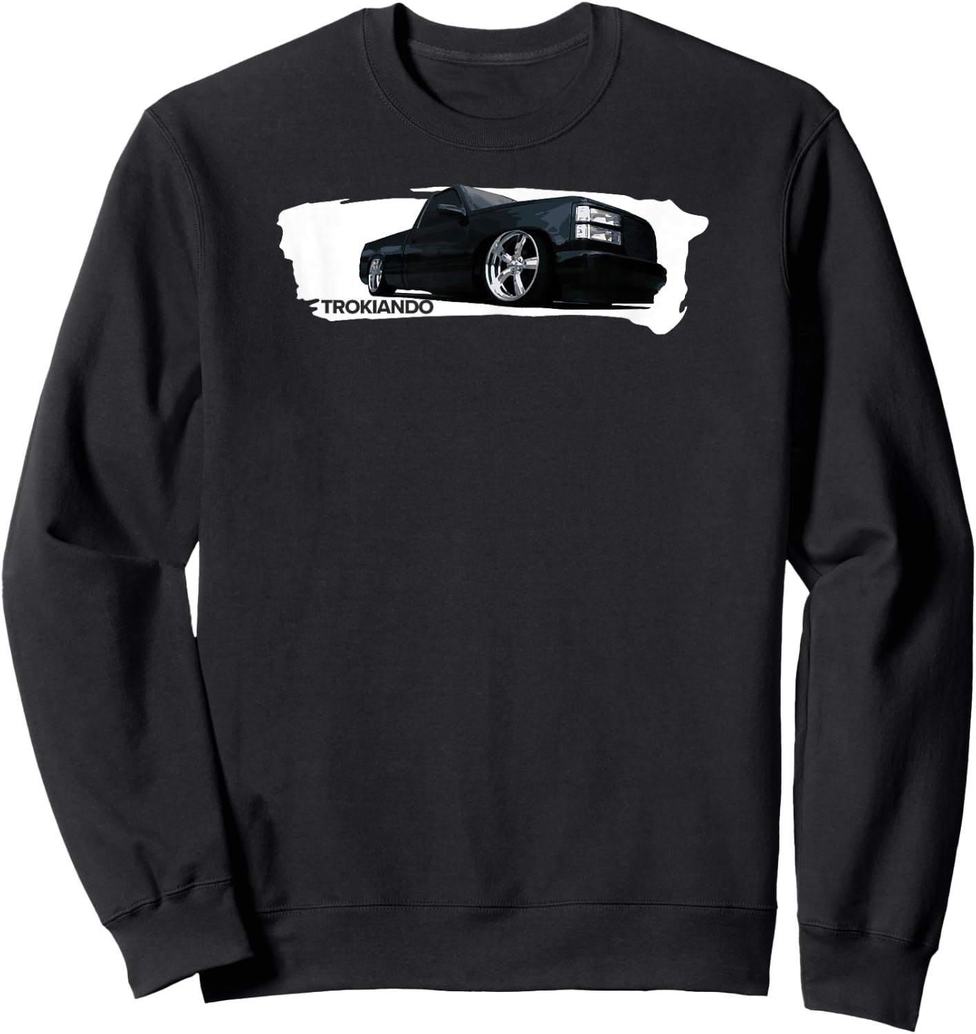 OBS Mamalona Trokiando on big wheels lowered paint effect Sweatshirt - Sweatshirt | Black