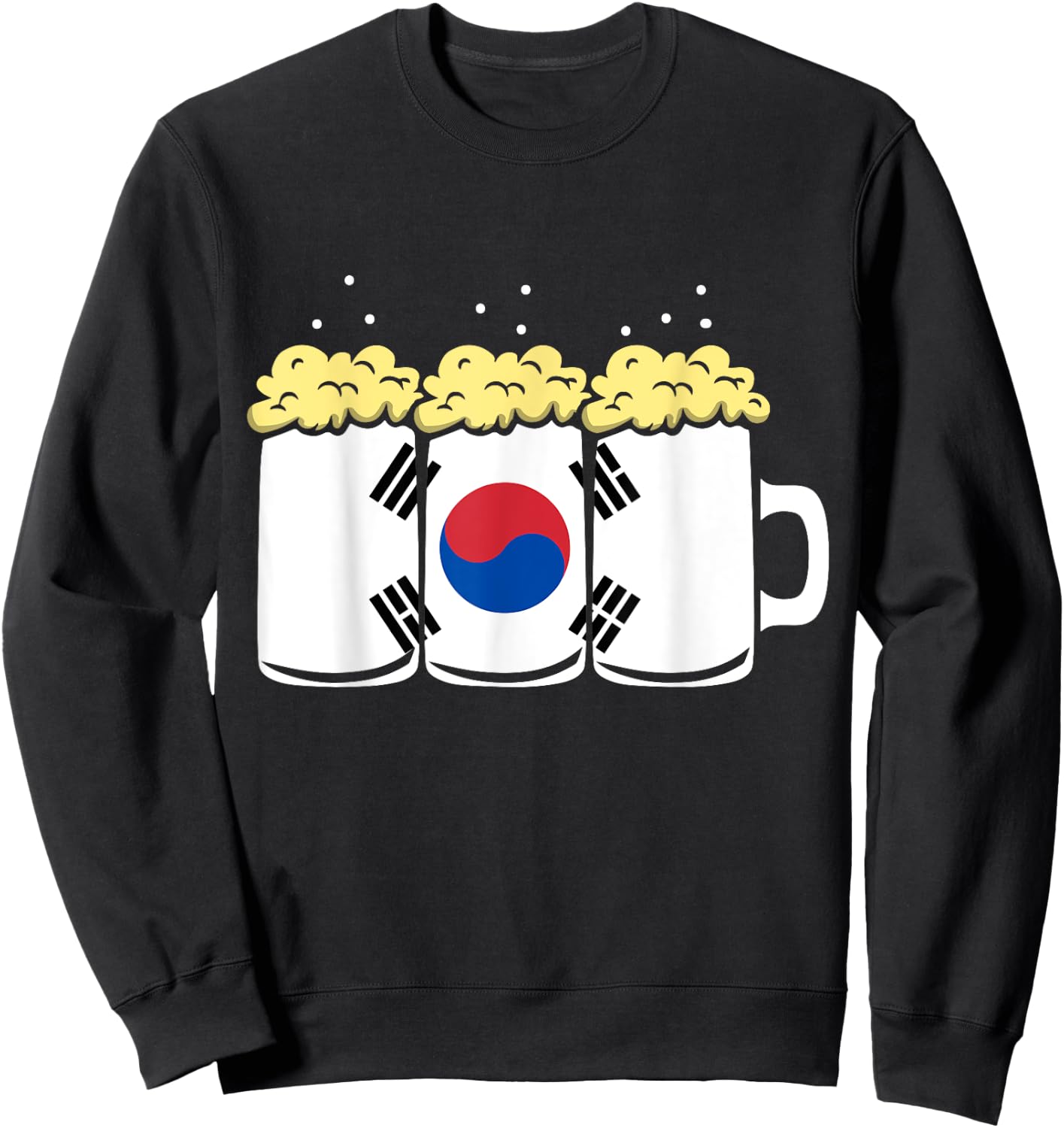 South Korea Flag Design for Beer Drinker Men Sweatshirt - Sweatshirt | Black