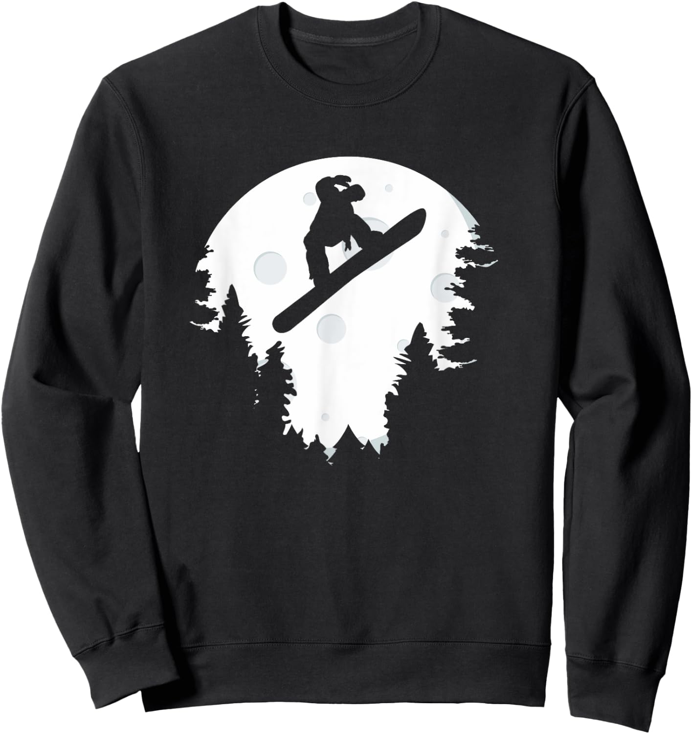 Funny Snowboard In Moon Boys Snowboarder Sweatshirt - Sweatshirt | Black