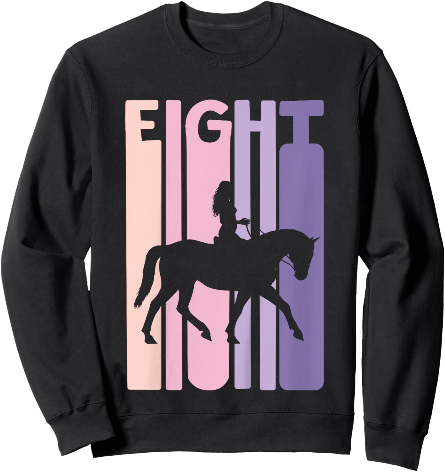 8th Birthday Gift Horse Rider Fan 8 Years Girls Sweatshirt - Sweatshirt | Black