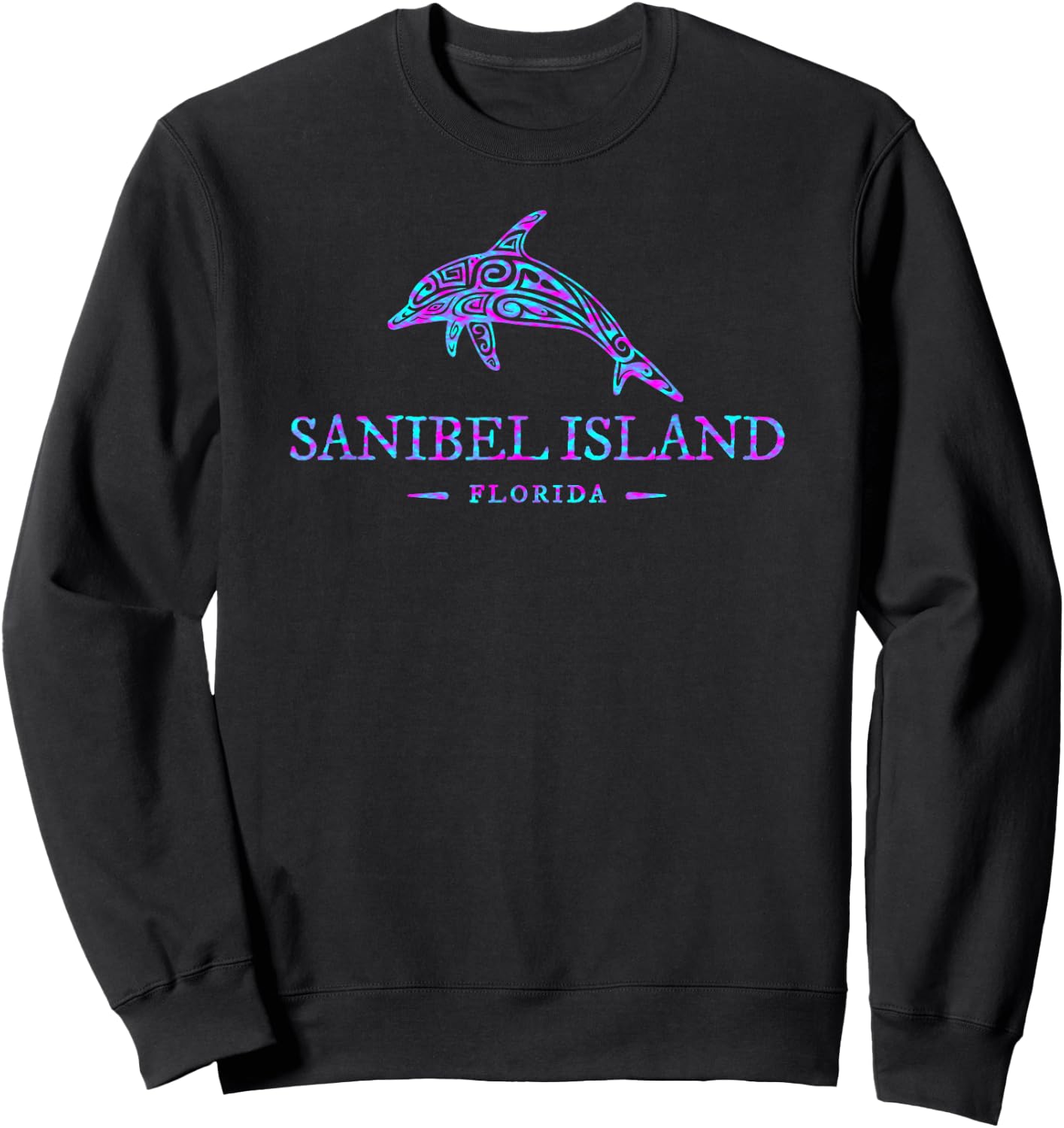 Sanibel Island Florida Dolphin Boys Girls Toddler Sweatshirt - Sweatshirt | Black