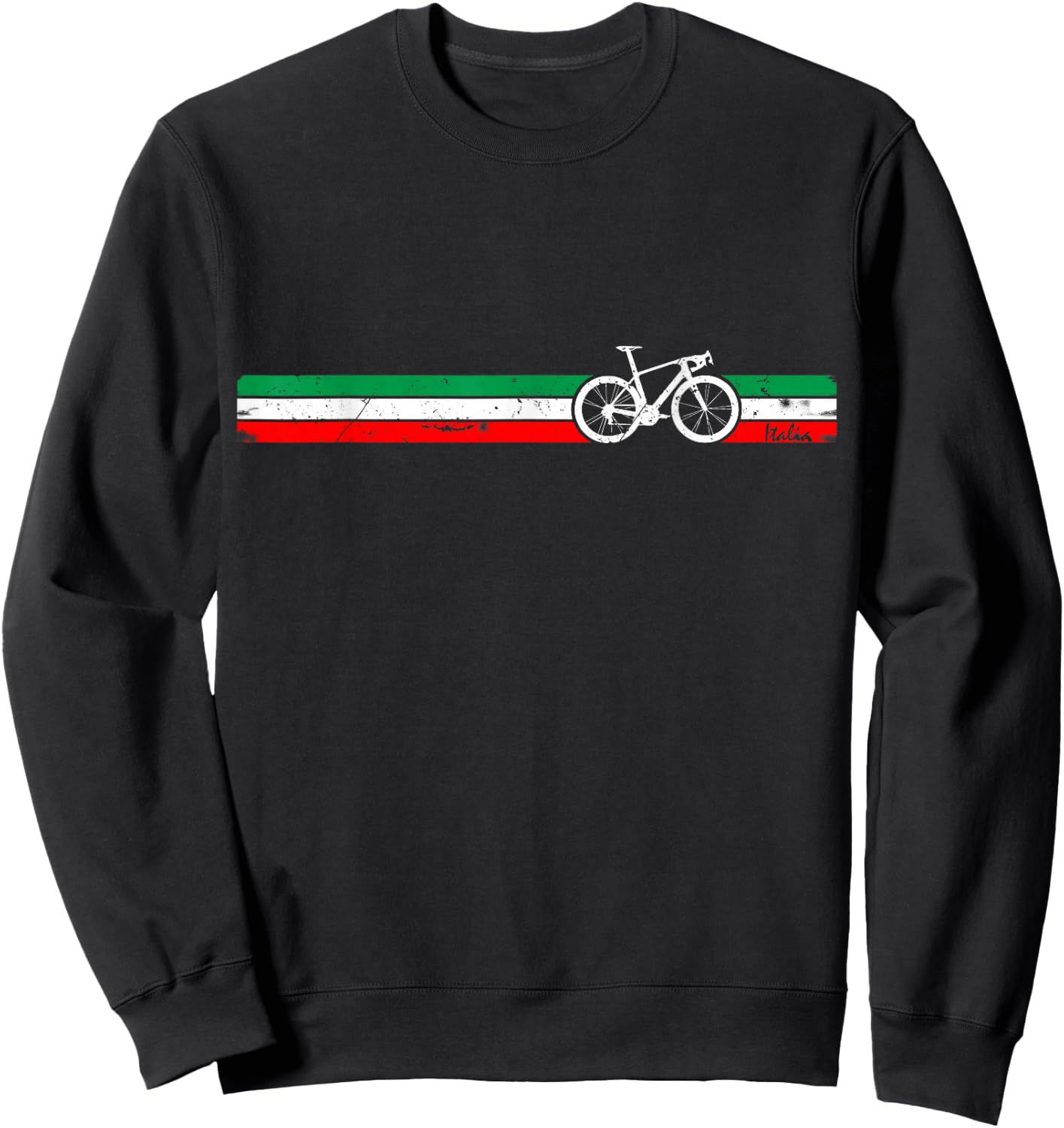 Cyclist Flag Italy Italian Bike Racing Cycling Bicycle Gifts Sweatshirt - Sweatshirt | Black