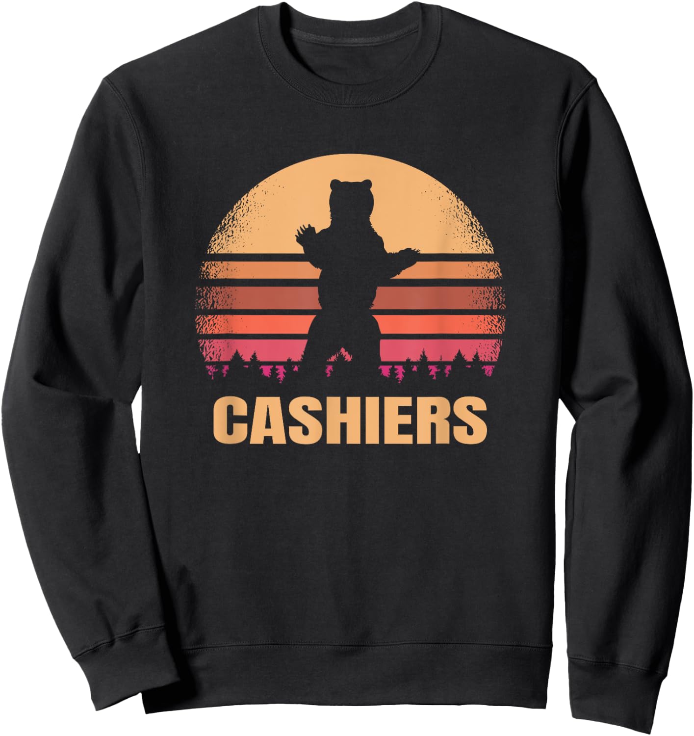 Cashiers North Carolina Vintage Bear NC Distressed 80s Gift Sweatshirt - Sweatshirt | Black
