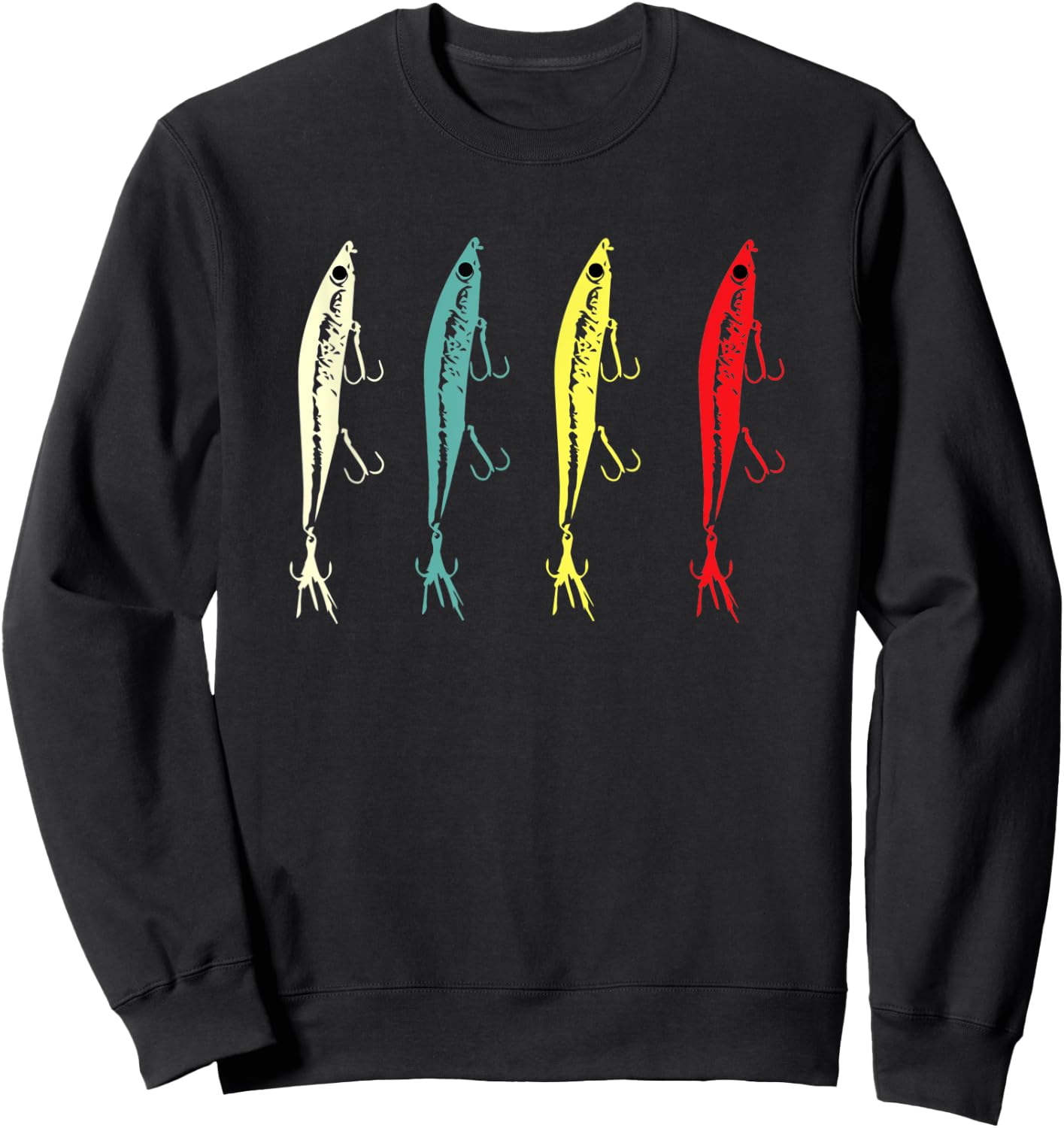 Retro Vintage Fishing Lures - Men / Women Bass Fishing Sweatshirt - Sweatshirt | Black