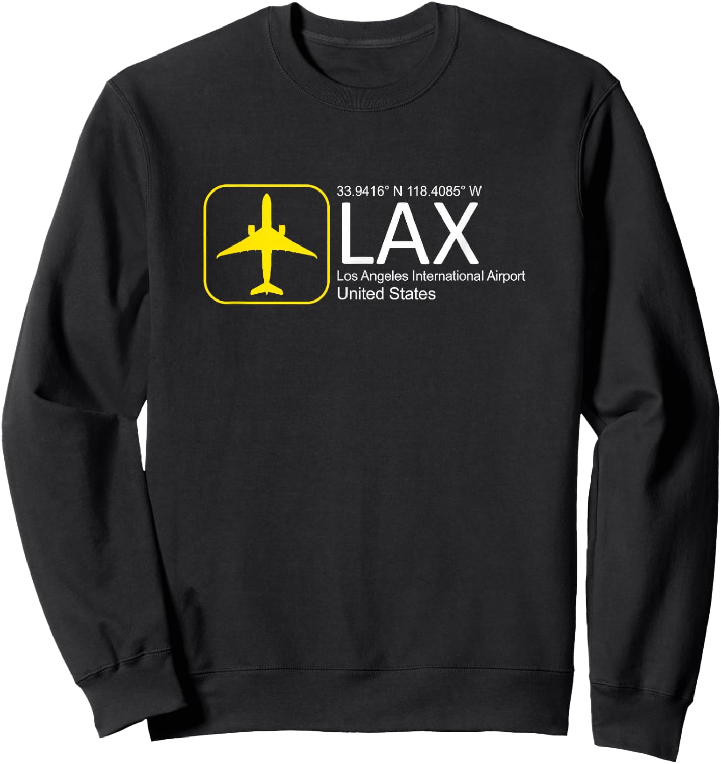 Los Angeles Shirt Airport California Crew LAX Flight Crew Sweatshirt - Sweatshirt | Black